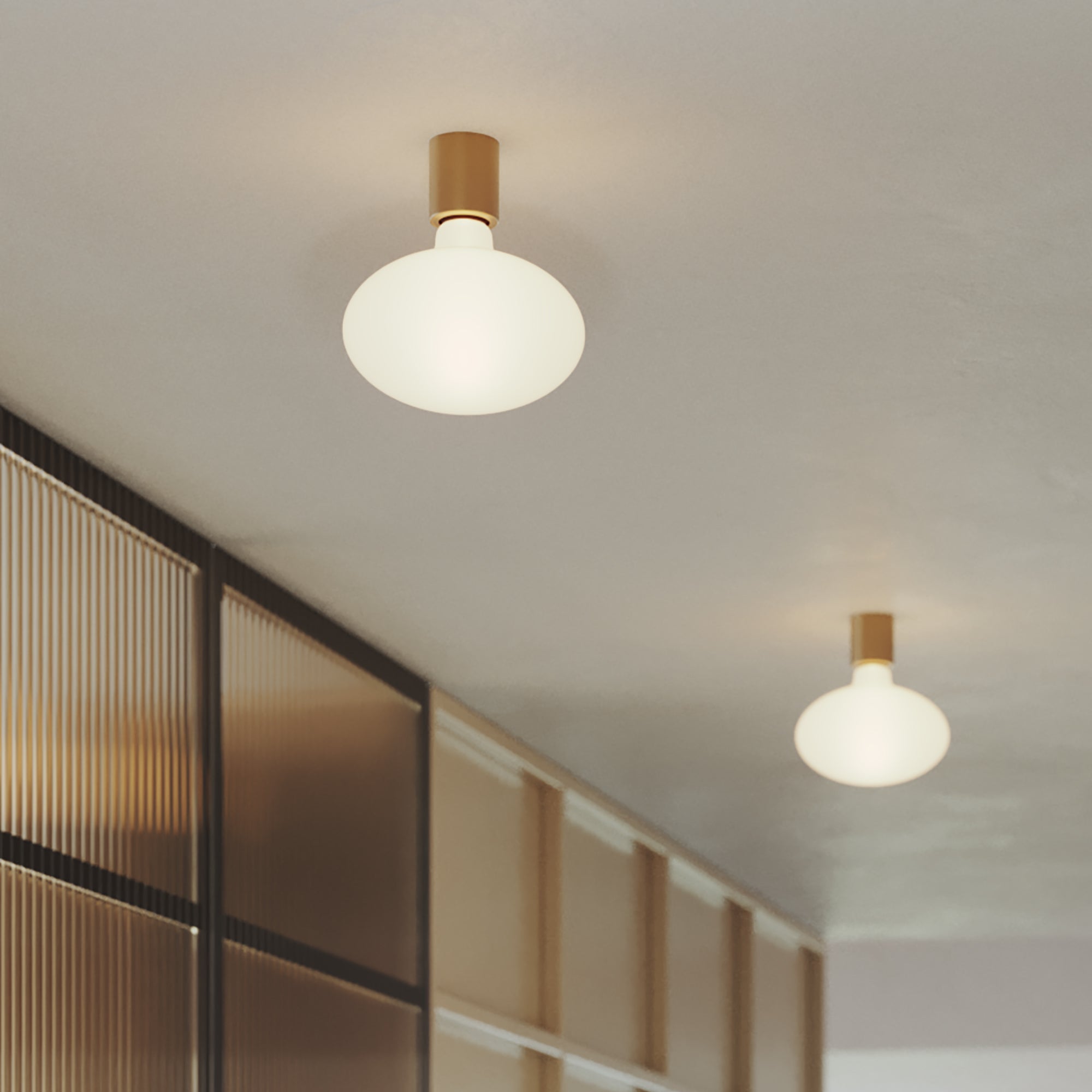 Applique in metallo con lampadina LED Ellipse effetto porcellana - Bronzo satinato