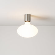 Applique in metallo con lampadina LED Ellipse effetto porcellana - Titanio satinato