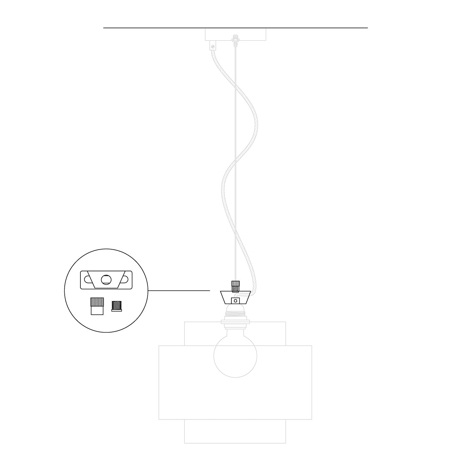Bilanciatore in metallo con regolazione millimetrica per cavi in acciaio e paralumi - Passo M10x1 - Creative Cables