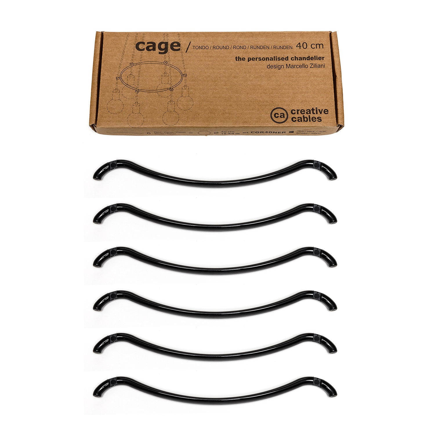 Cage Cerchio - Struttura per lampadari - Nero S - Ø 40 cm