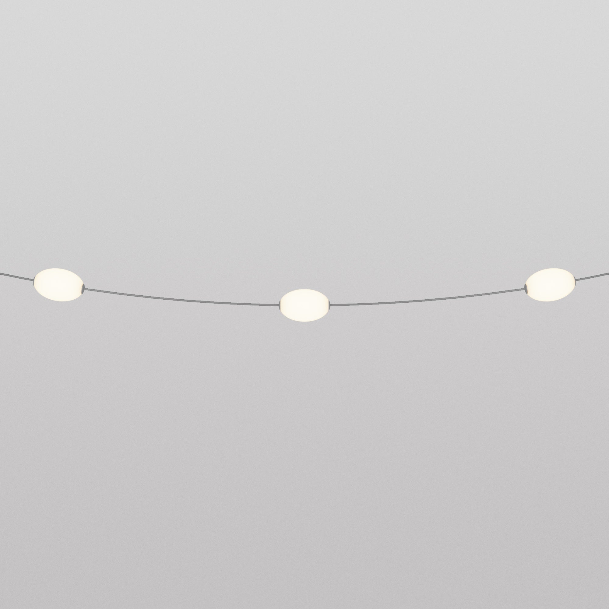 Catena luminosa 3 punti luce da esterno IP67 Grigio - Marina3