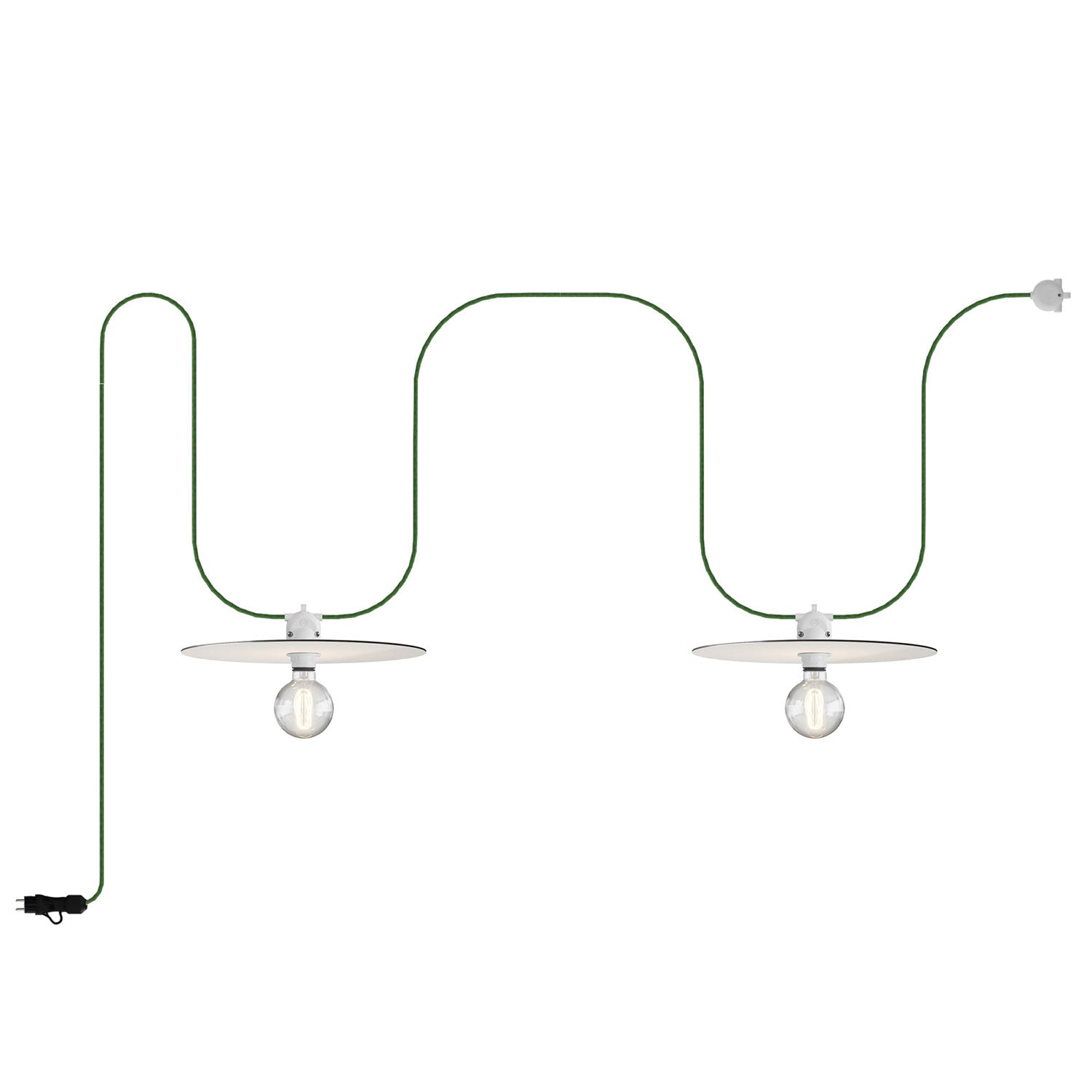 Catenaria Modulair da esterno IP65 portatile con 2 paralumi - Bianco