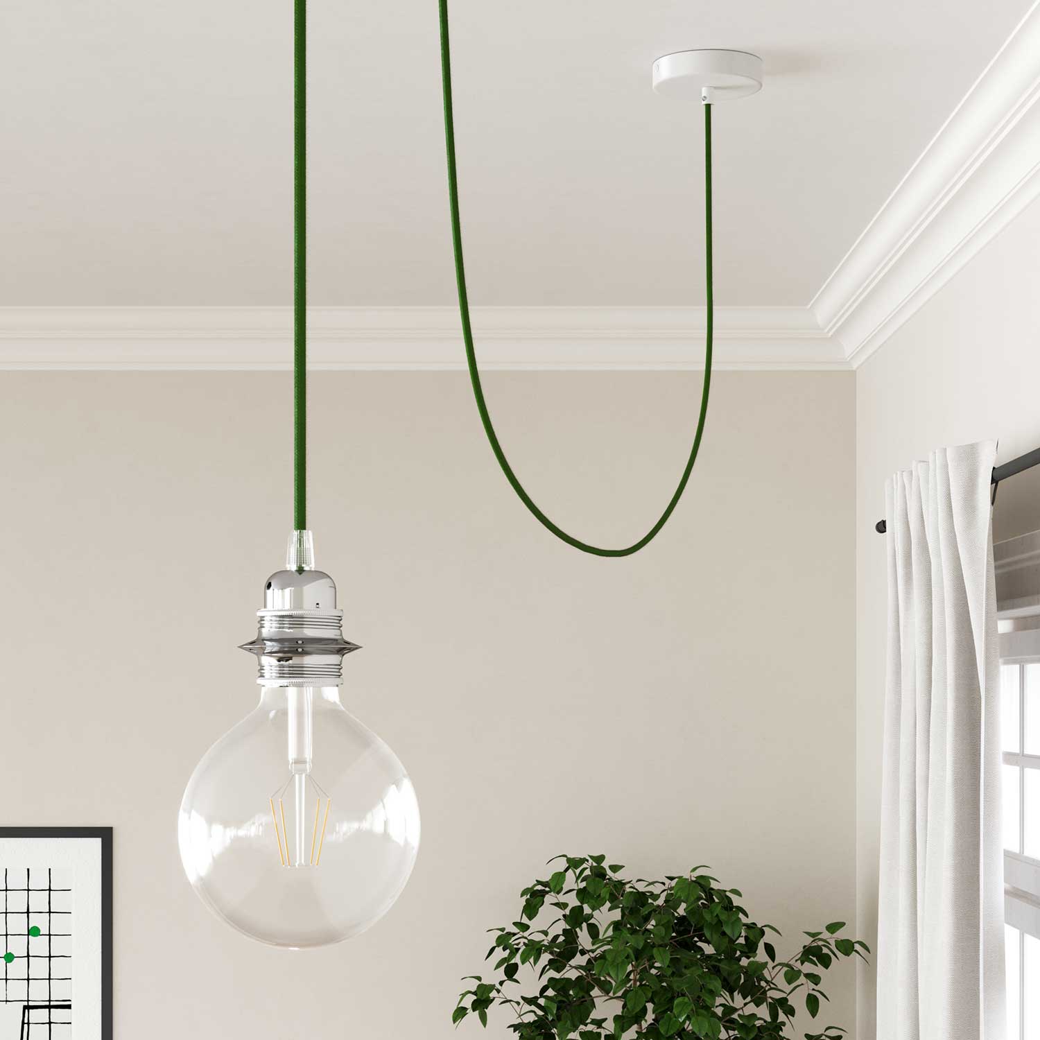 Cavo tessile per illuminazione Verde Lime - L'Originale Creative Cables, ideale per lampade creative - RM18