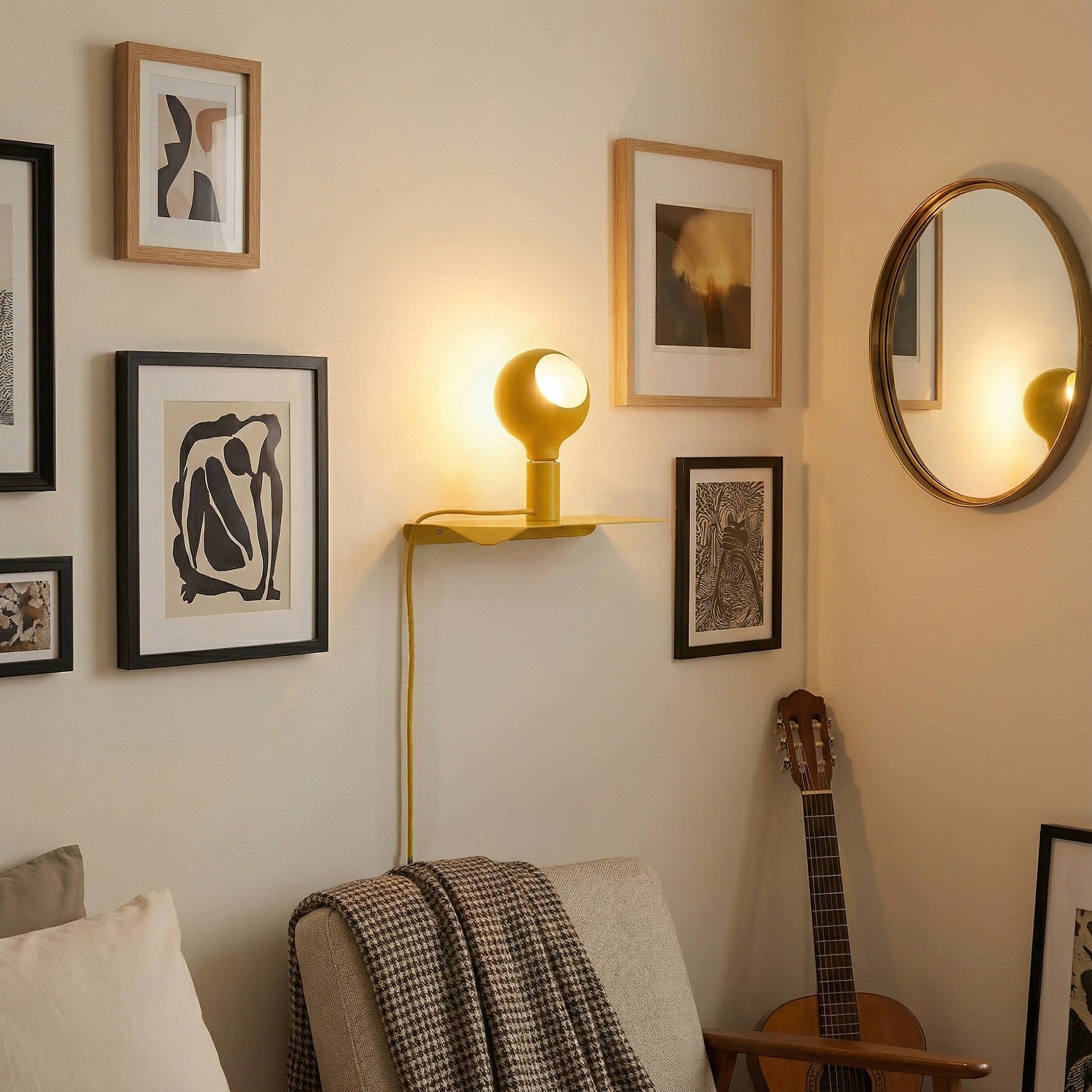 Combo Camo - Lampada con mensola - Giallo