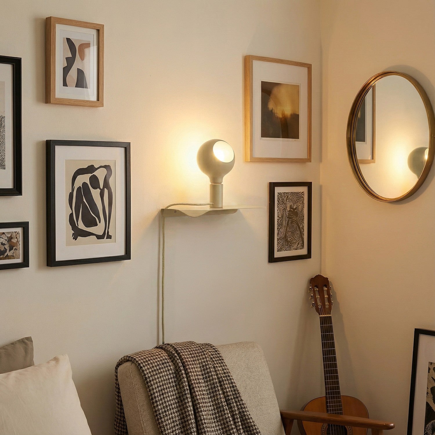 Combo Camo - Lampada con mensola - Panna