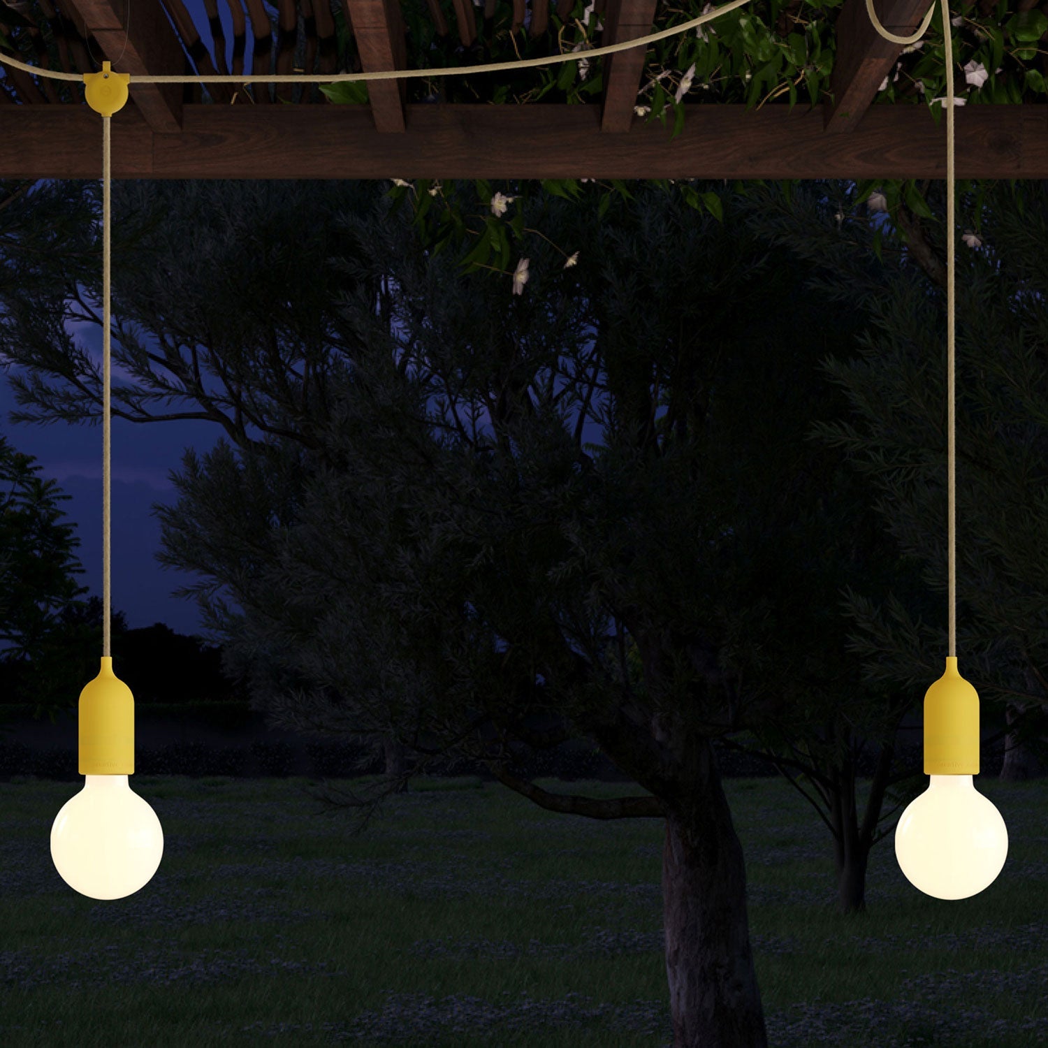 F-Snake Modulair Lampada da esterno IP65 portatile a 2 luci - Mostarda
