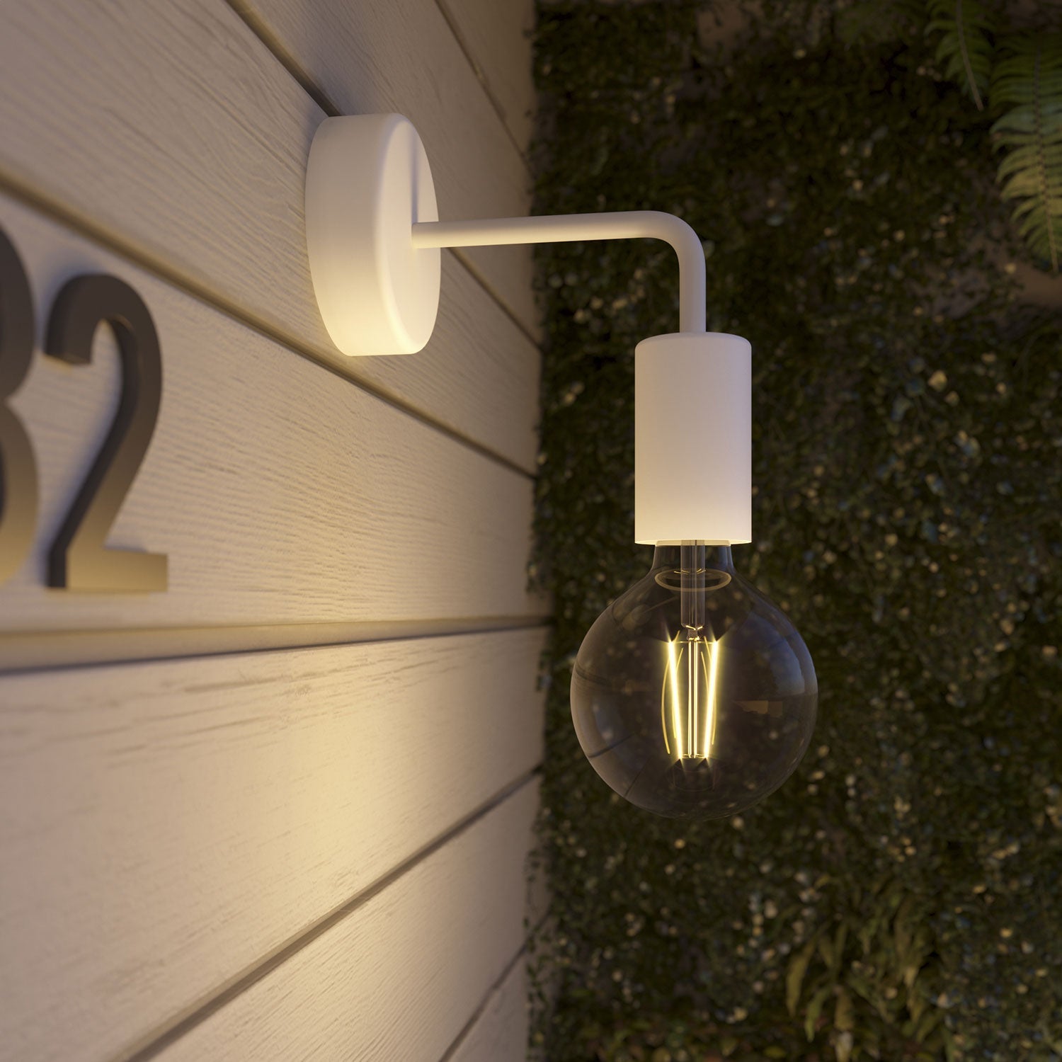 Fermaluce Modulair ELEGANT con estensione a L, rosone e portalampada IP65 waterproof - Bianco