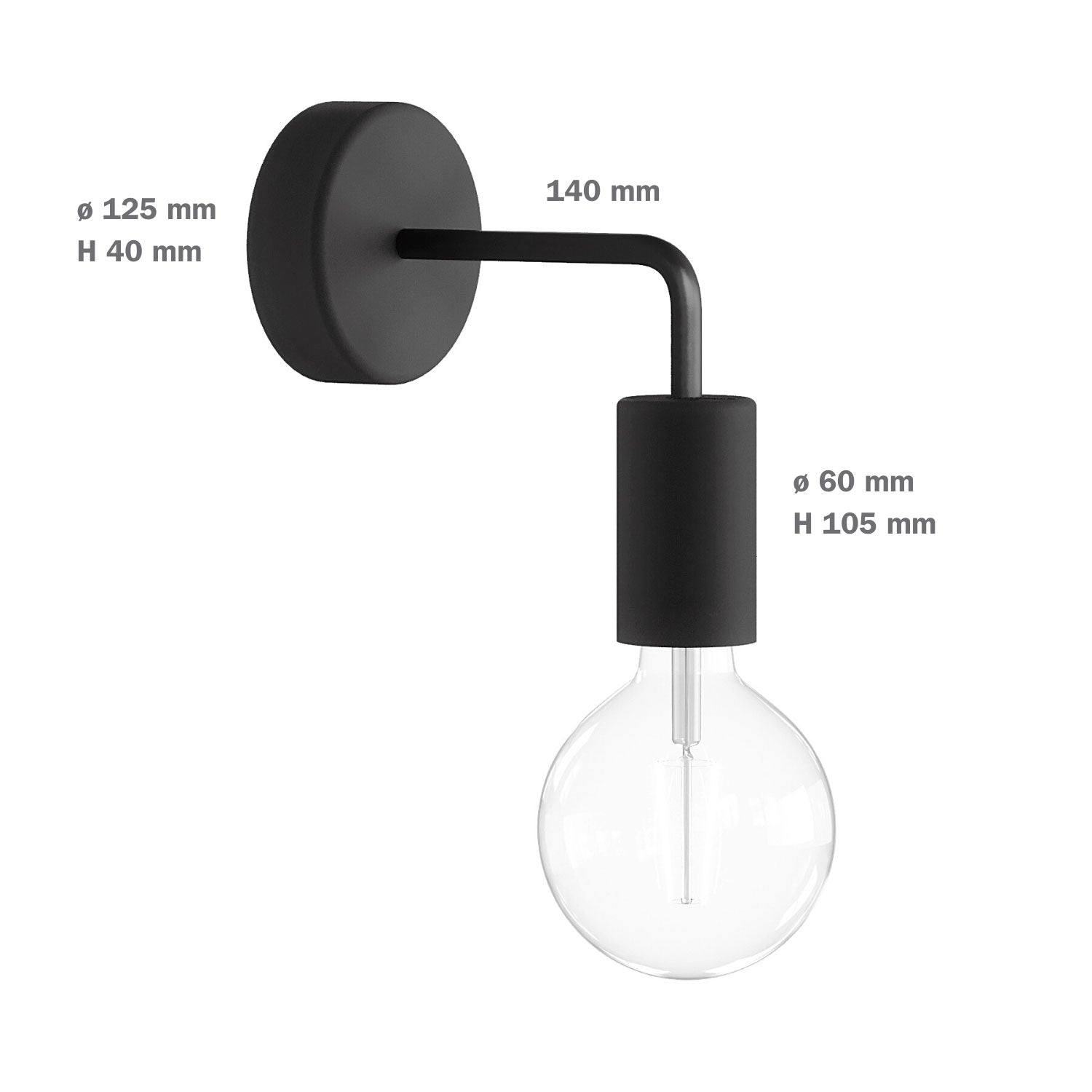 Fermaluce Modulair ELEGANT con estensione a L, rosone e portalampada IP65 waterproof - Bianco