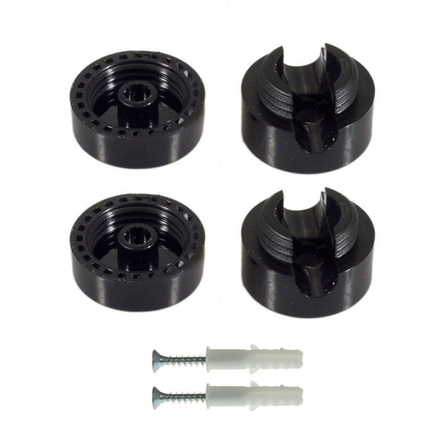 Fissaggio a parete passacavo universale per cavo tessile a larga sezione 3x1 e 3x1,5 e per sistema EIVA - Nero