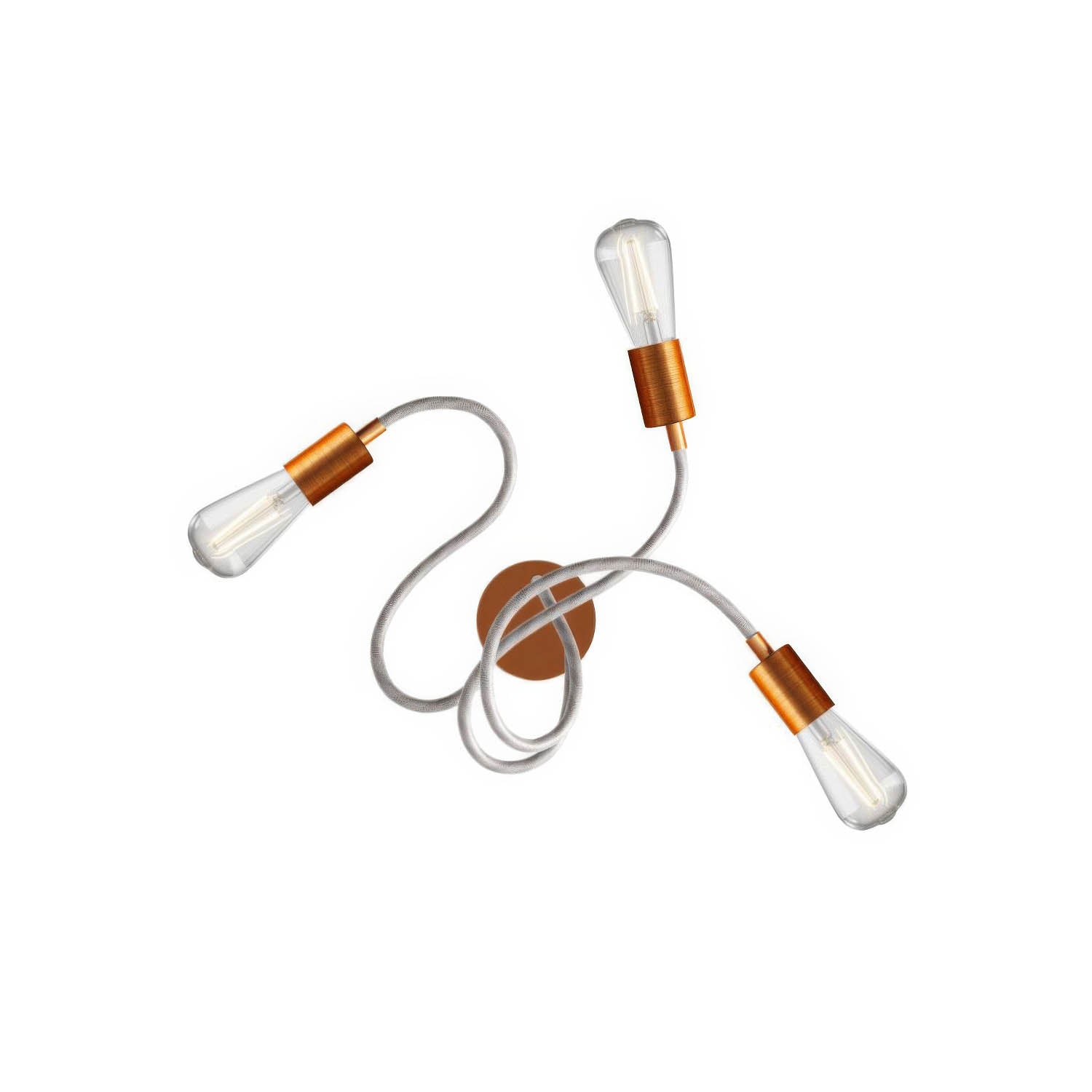 Flex 60 lampada da parete o soffitto snodabile a luce diffusa con lampadina LED ST64 - Rame satinato