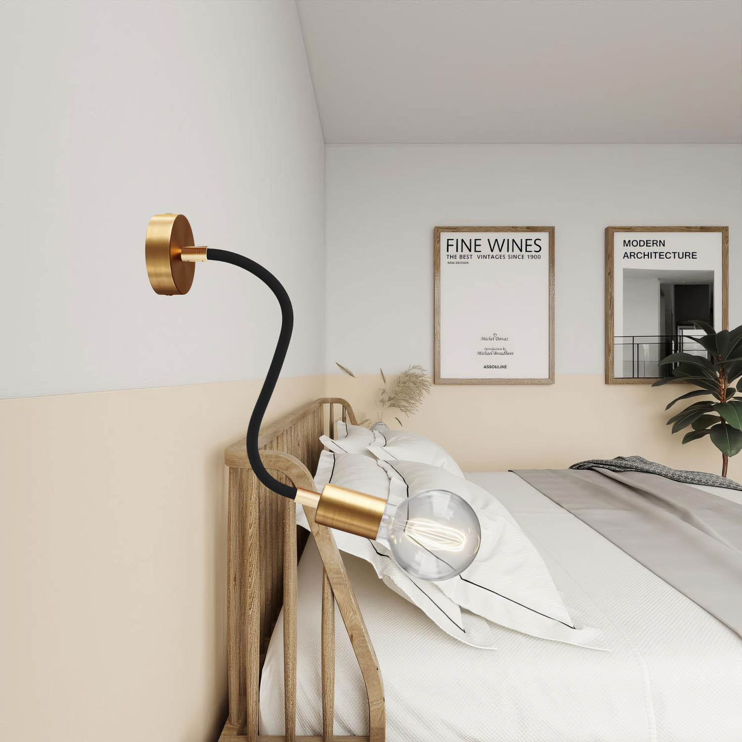 Kit Creative Flex tubo flessibile di estensione rivestito in tessuto RM04 Nero con terminali metallici Bronzo satinato 30 cm