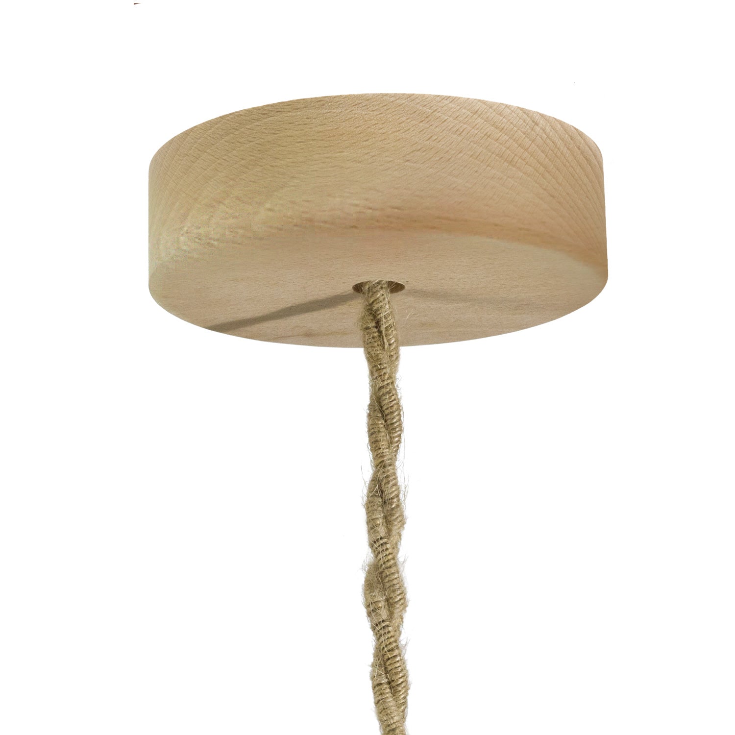 Kit Mini rosone cilindrico in legno a 1 foro centrale - Neutro