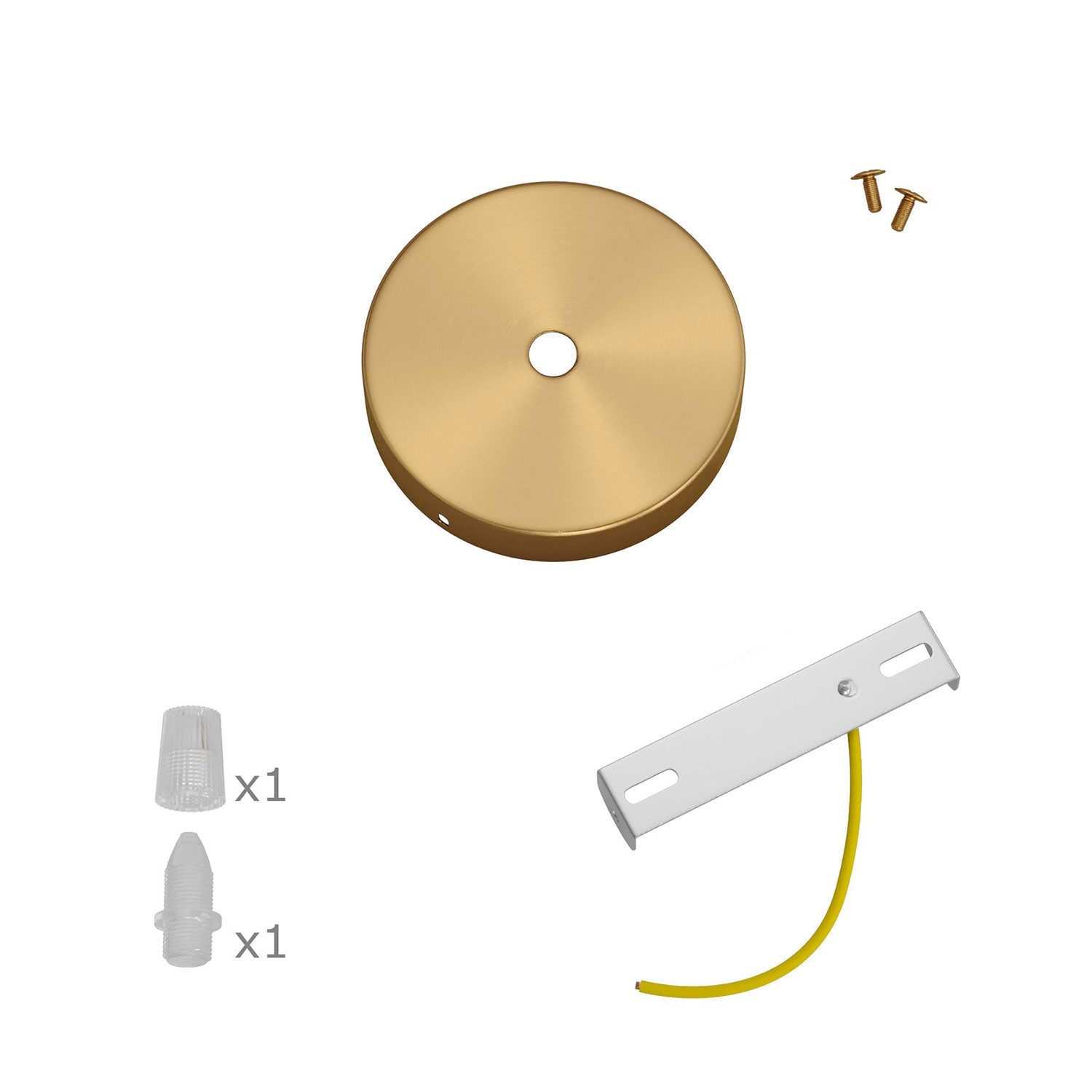 Kit Mini Rosone cilindrico in metallo a 1 foro centrale - Bronzo satinato Conico