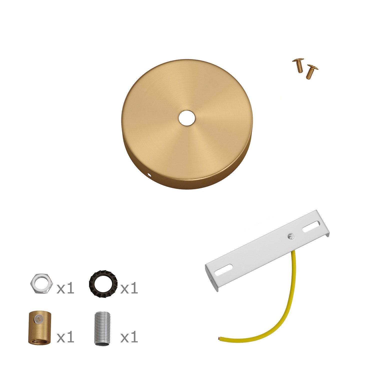 Kit Mini Rosone cilindrico in metallo a 1 foro centrale - Bronzo satinato Cilindrico