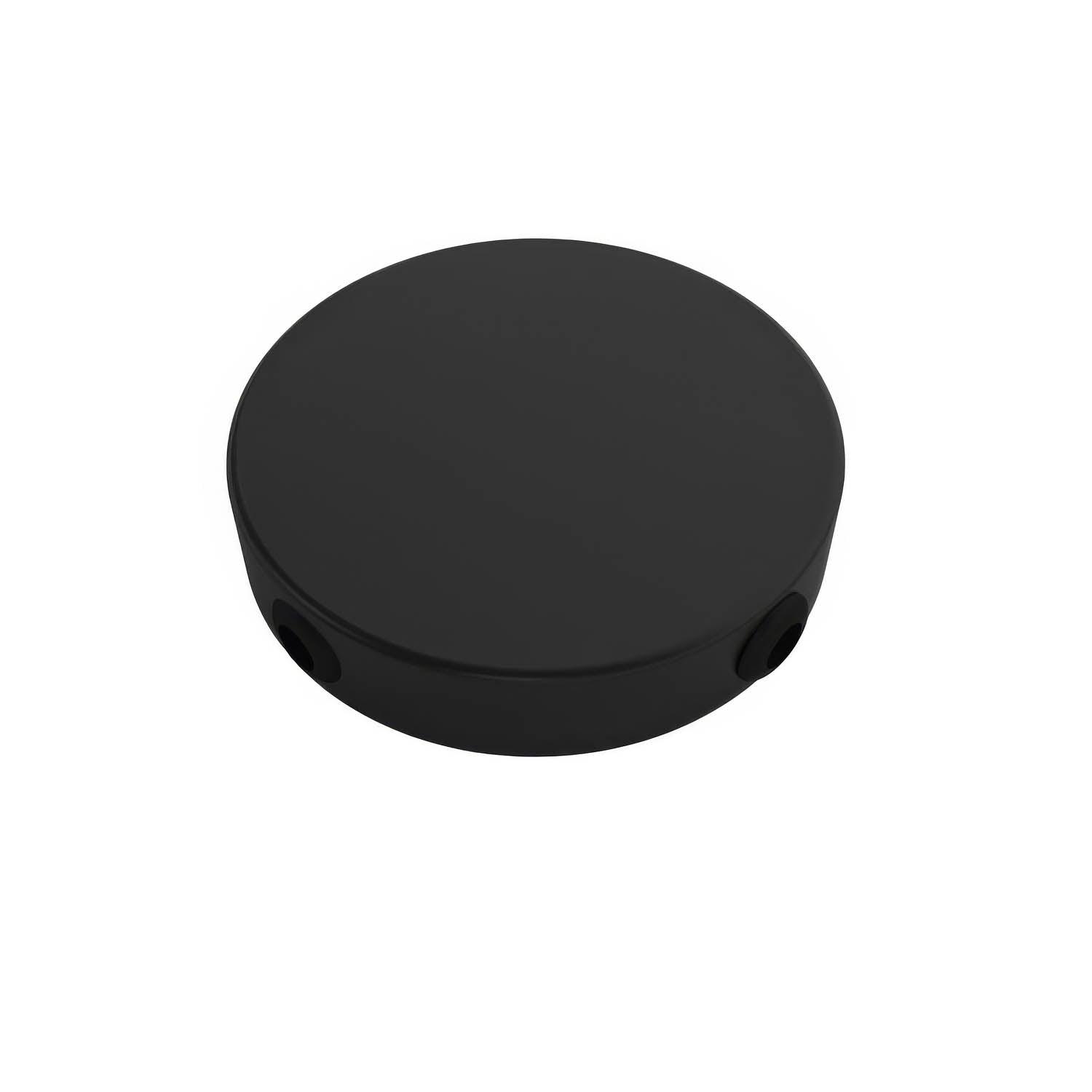 Kit Mini rosone cilindrico in metallo a 4 fori laterali (scatola di derivazione) - Nero opaco