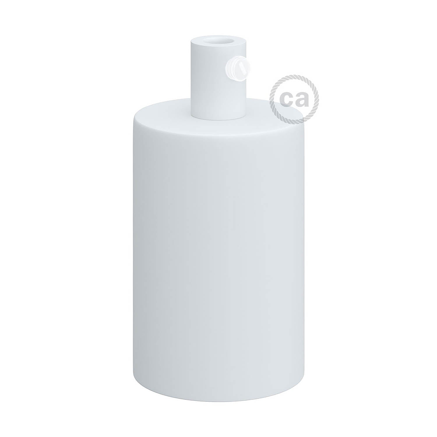 Kit portalampada E27 cilindrico in metallo - Bianco opaco Cilindrico