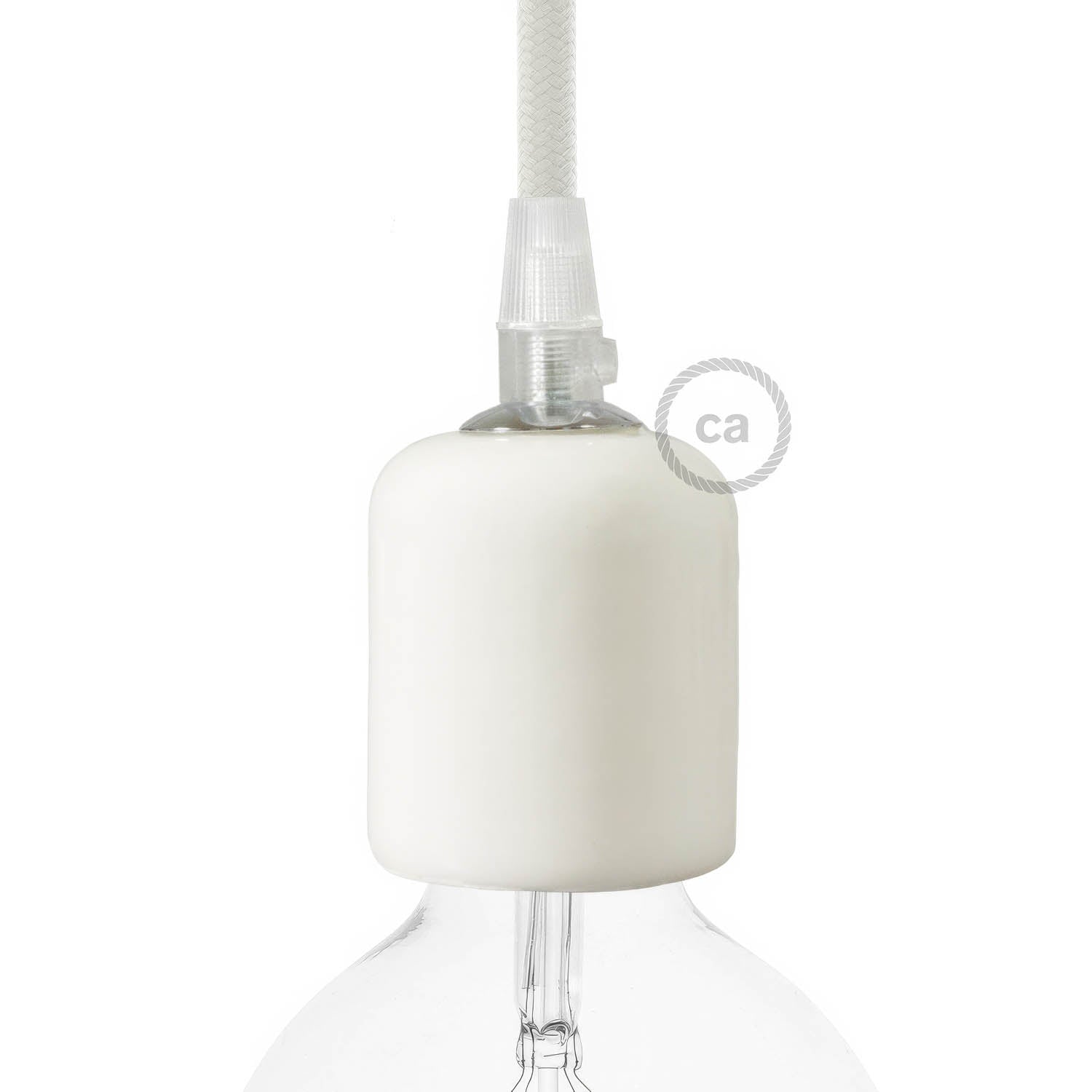 Kit portalampada E27 in ceramica - Bianco