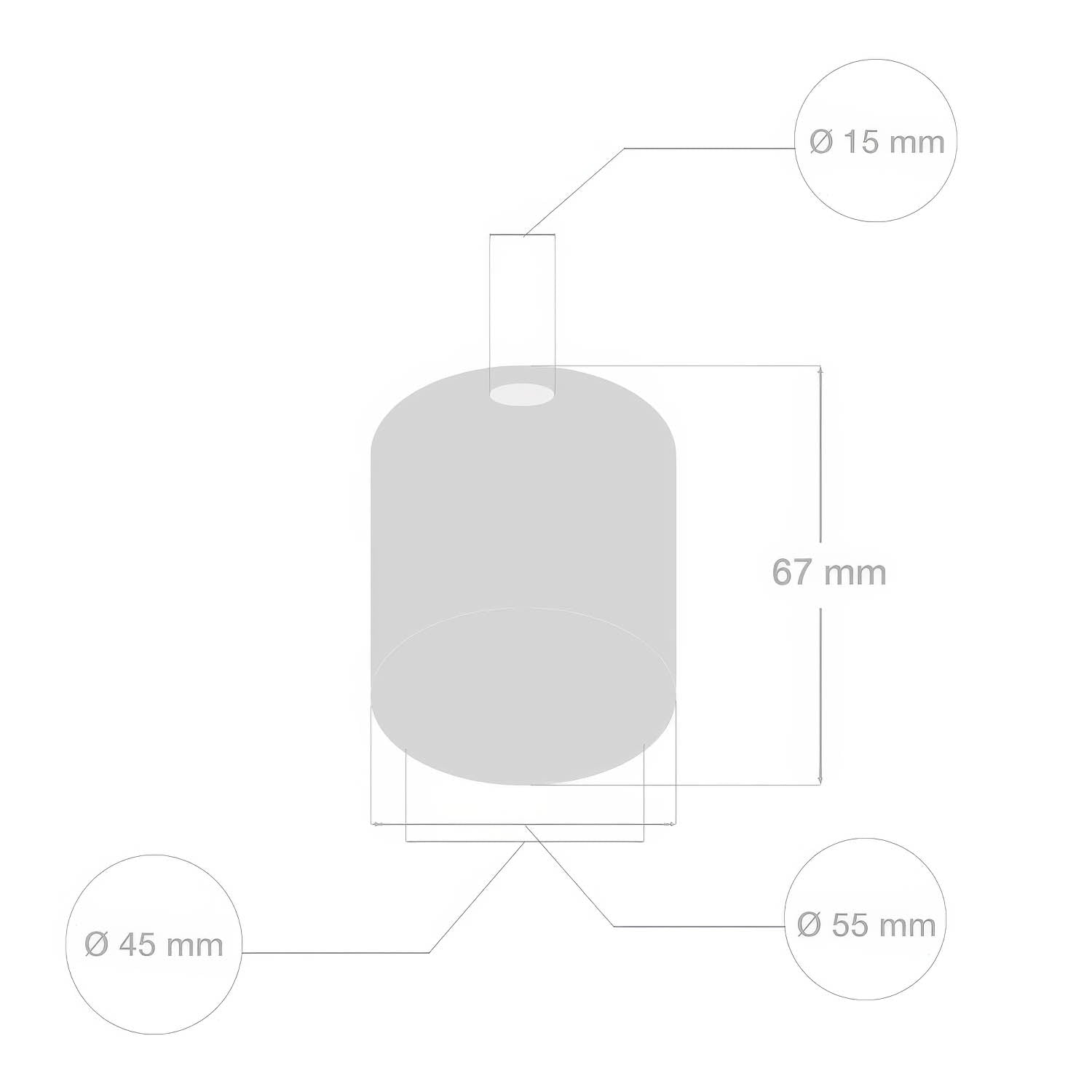 Kit portalampada E27 in ceramica - Grigio