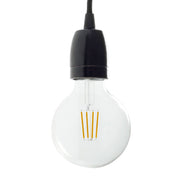 Kit portalampada E27 in porcellana - Nero