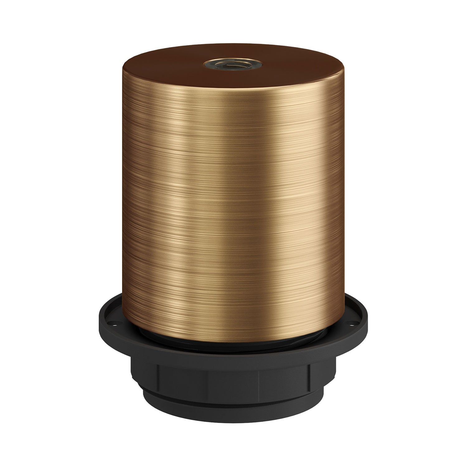Kit portalampada E27 semifilettato in metallo con serracavo nascosto - Bronzo satinato