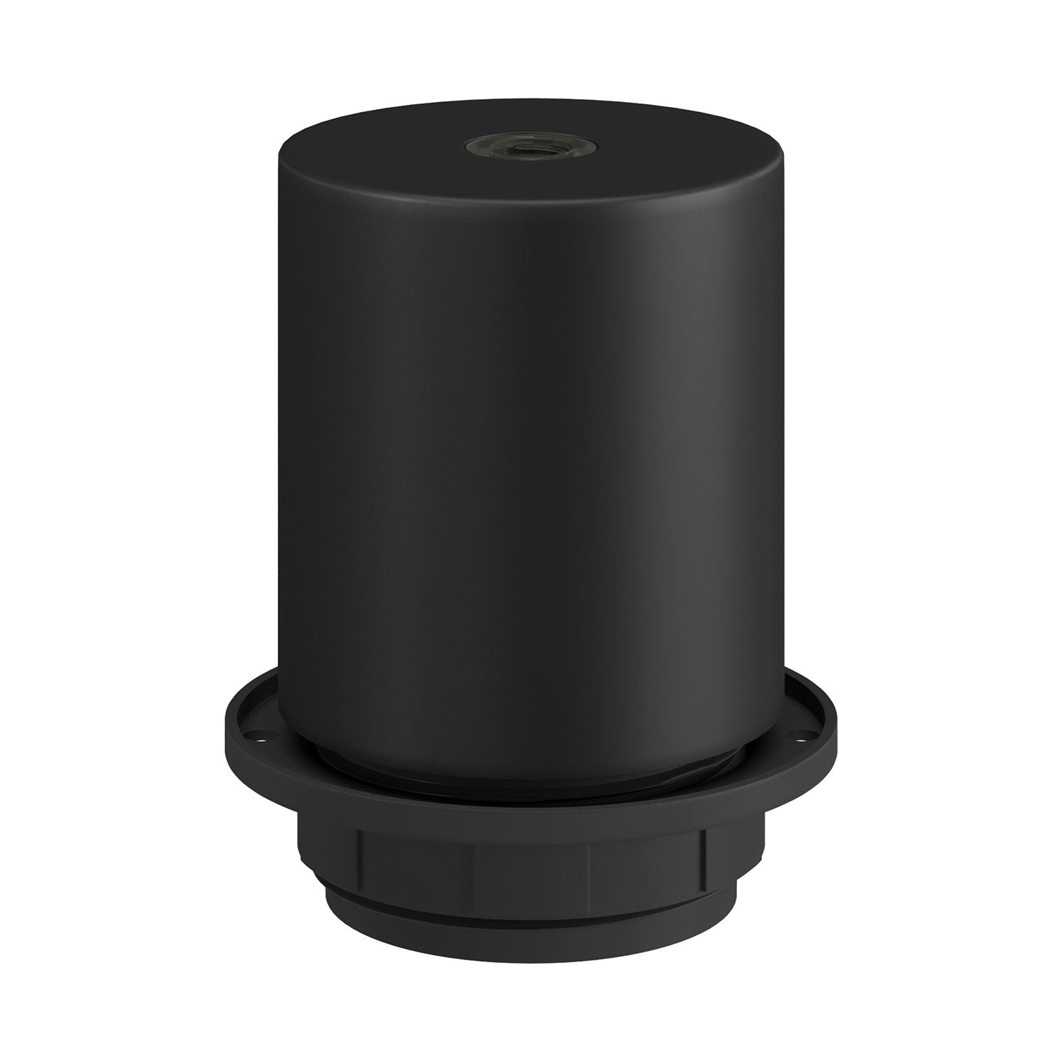 Kit portalampada E27 semifilettato in metallo con serracavo nascosto - Nero