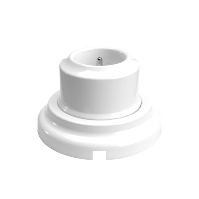 Französisches Wandstecker-Set mit Porzellanbasis – Weiß