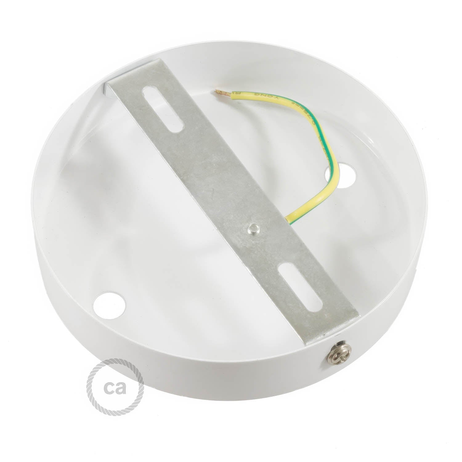 Kit rosone cilindrico in metallo a 2 fori - Bianco opaco Cilindrico