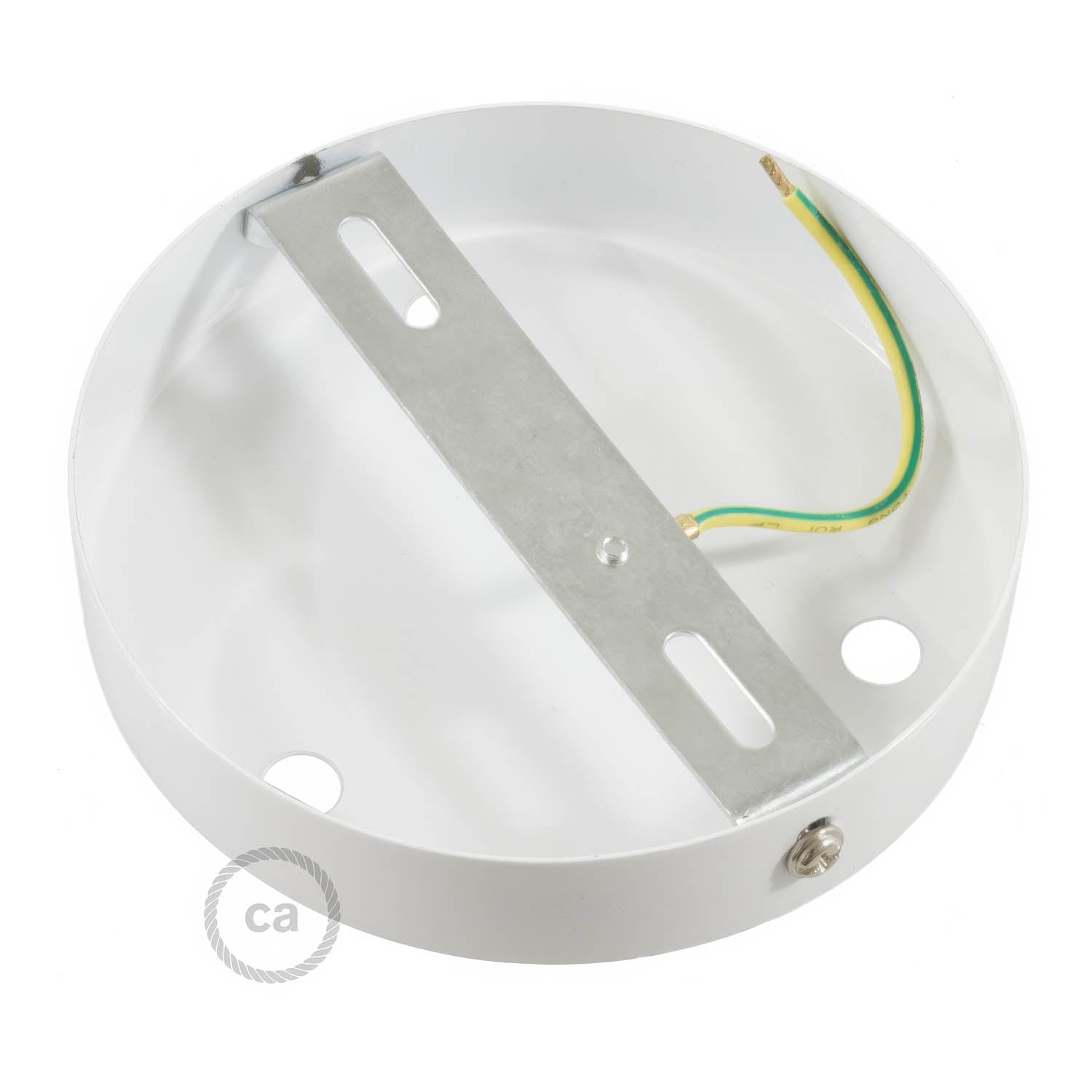 Kit rosone cilindrico in metallo a 3 fori - Bianco lucido Conico