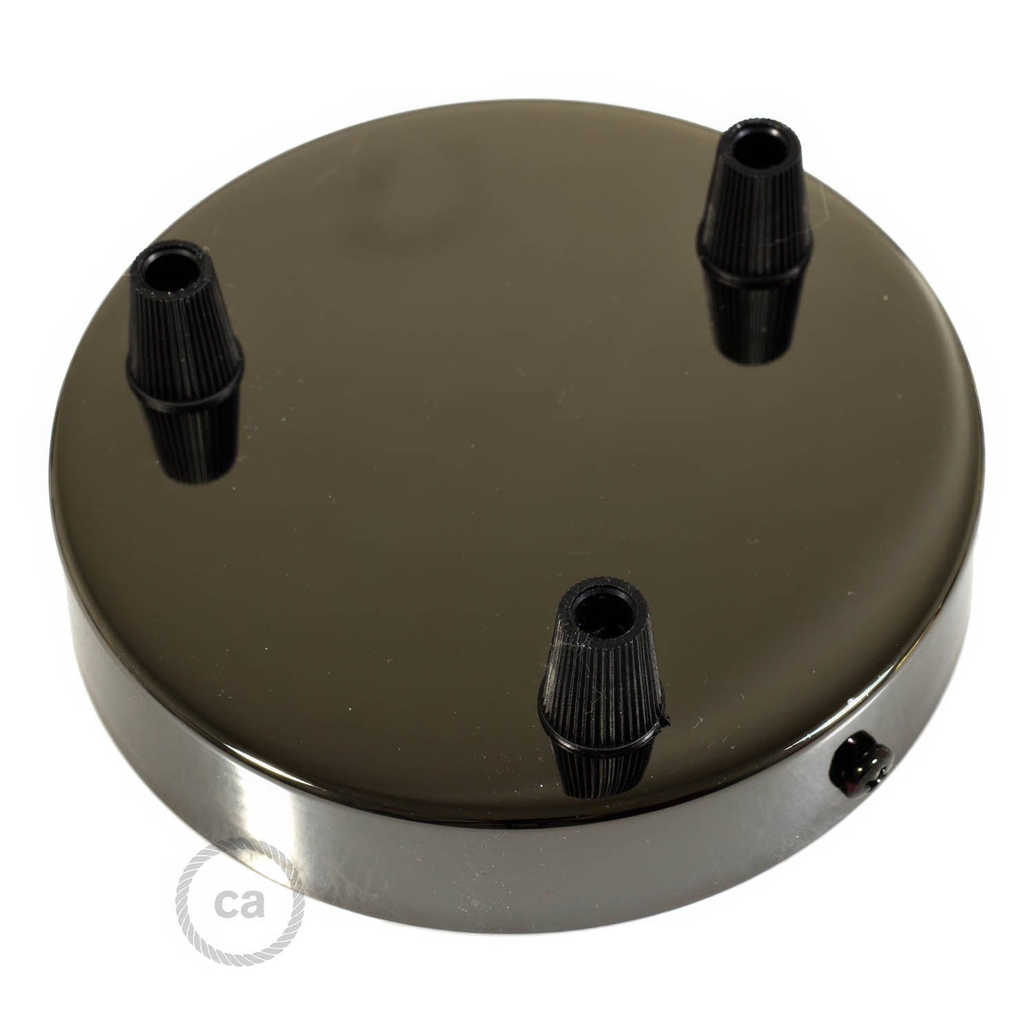 Kit rosone cilindrico in metallo a 3 fori - Nero perla Conico