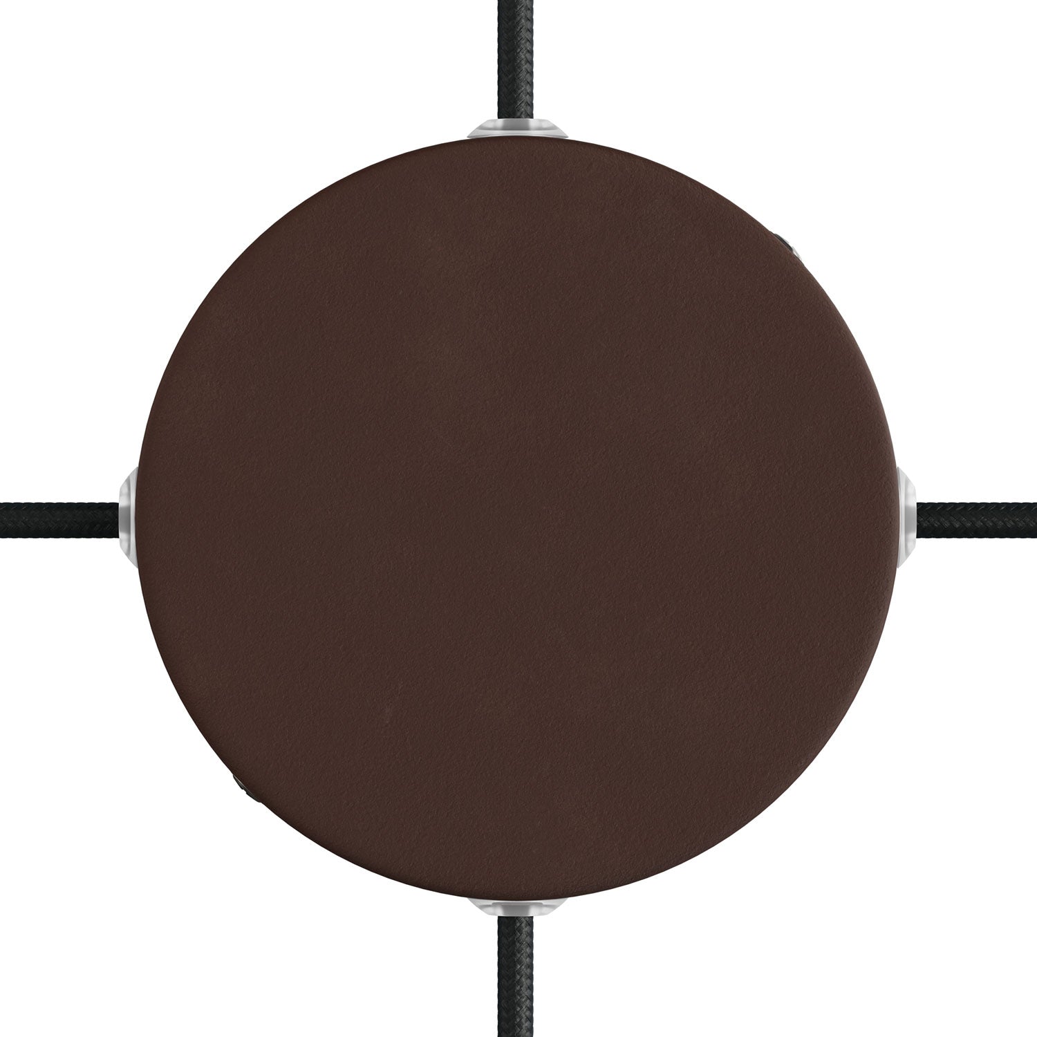 Kit rosone cilindrico in metallo a 4 fori laterali (scatola di derivazione) - Ruggine scura verniciata