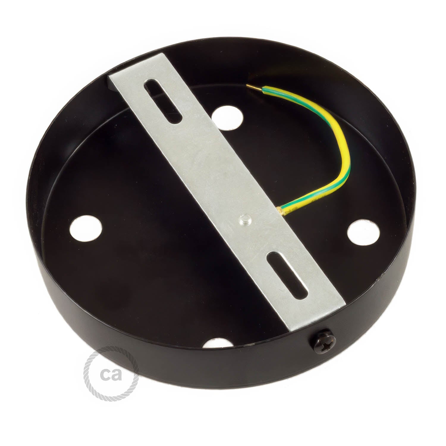 Kit rosone cilindrico in metallo a 4 fori - Nero Cilindrico