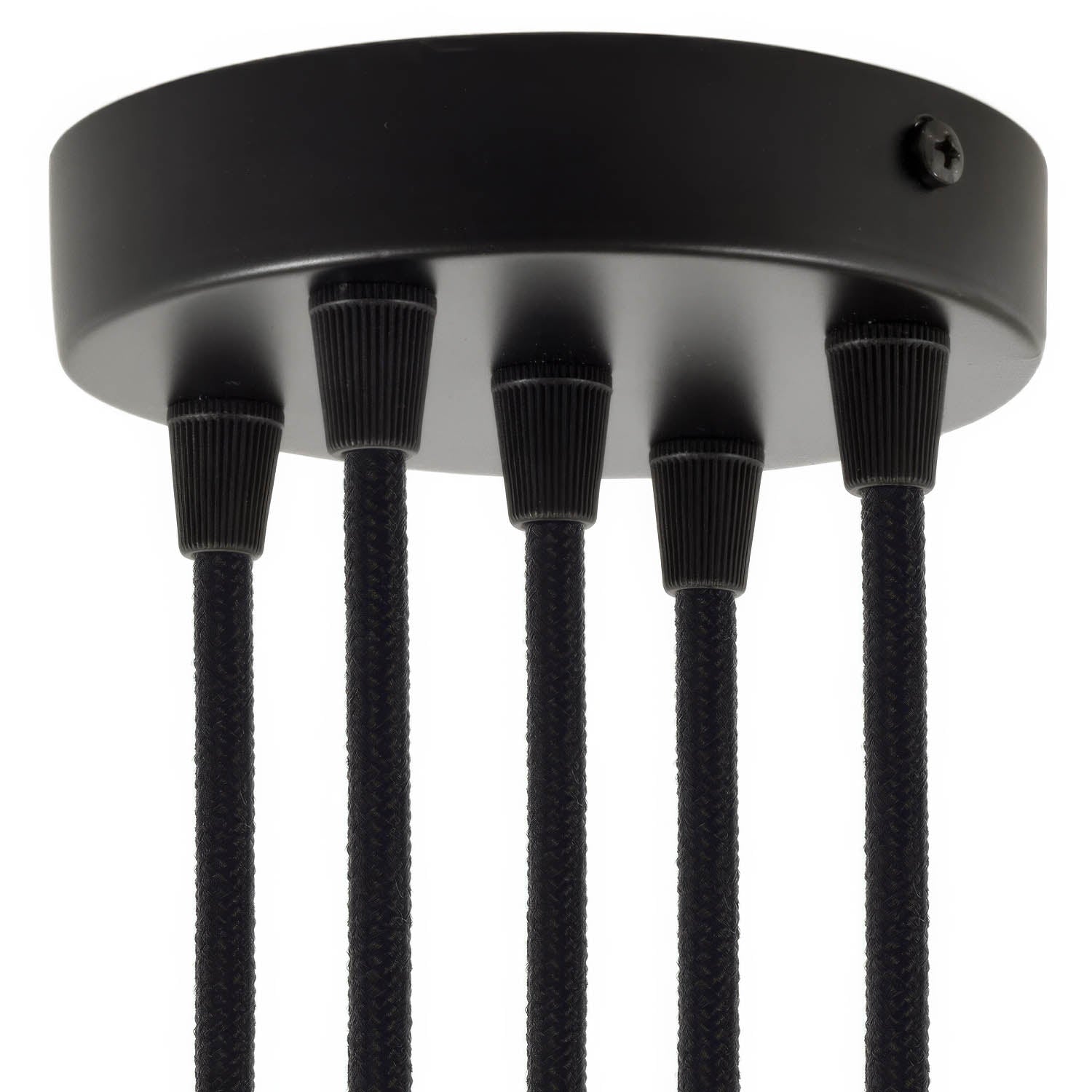 Kit rosone cilindrico in metallo a 5 fori - Nero Conico