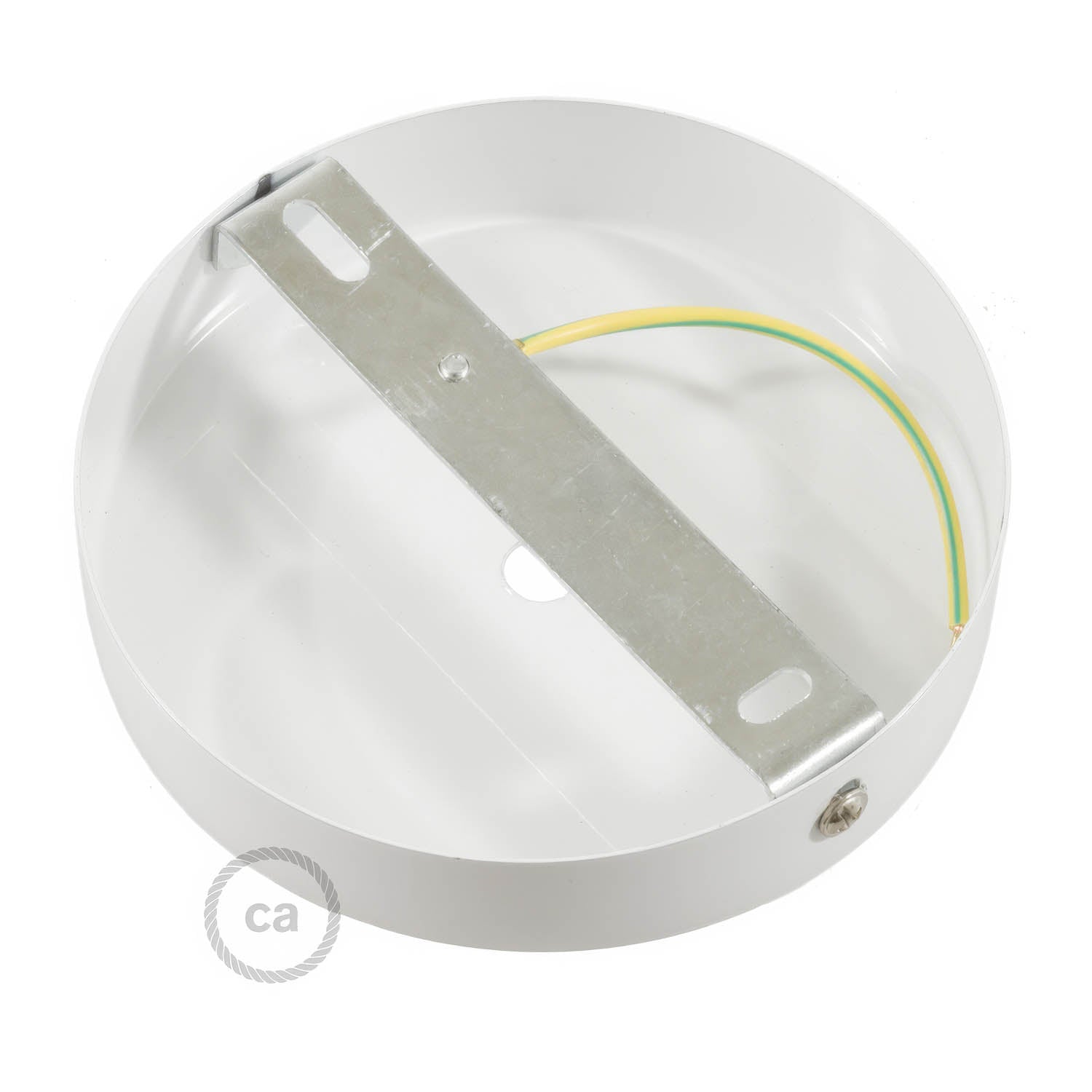 Kit rosone cilindrico in metallo con serracavo da 15 cm - Bianco opaco