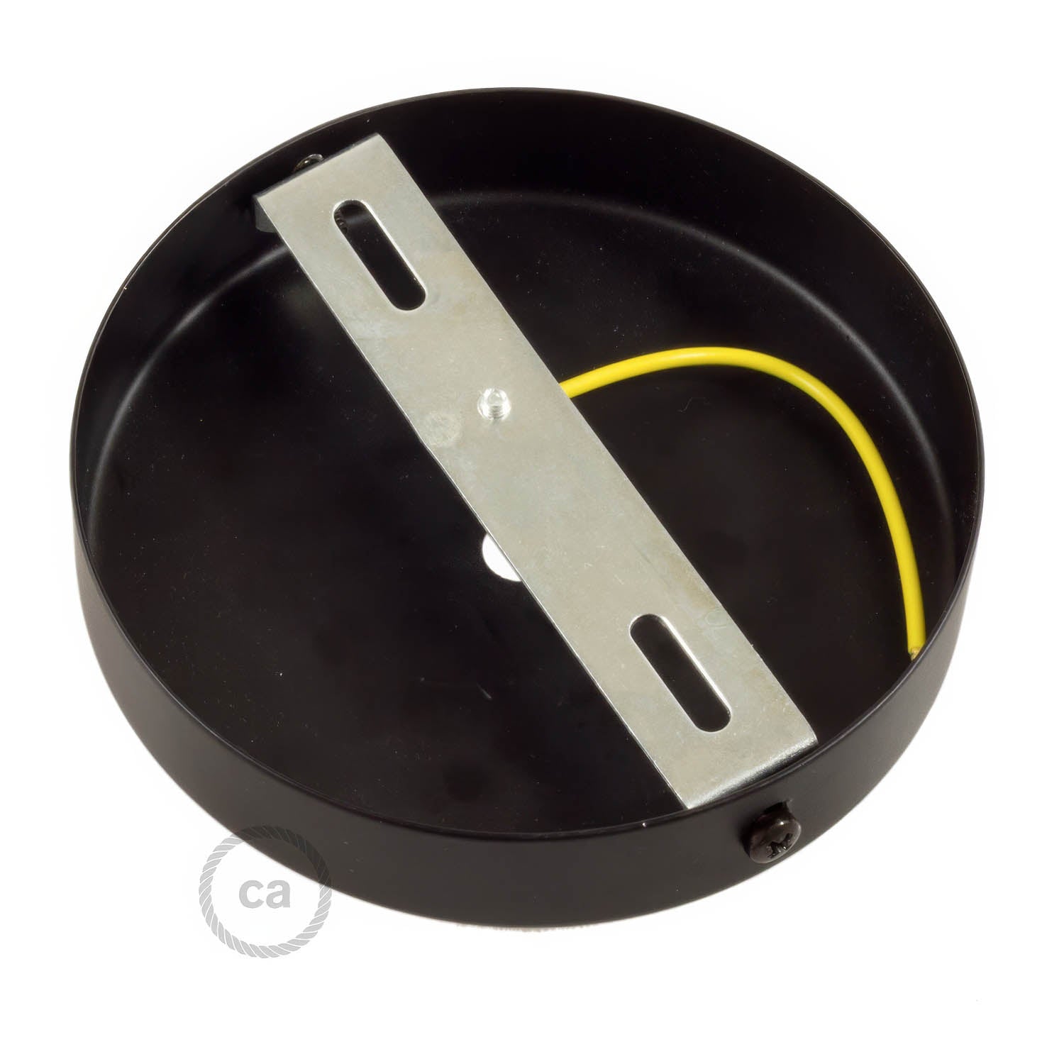 Kit rosone cilindrico in metallo con serracavo da 15 cm - Nero