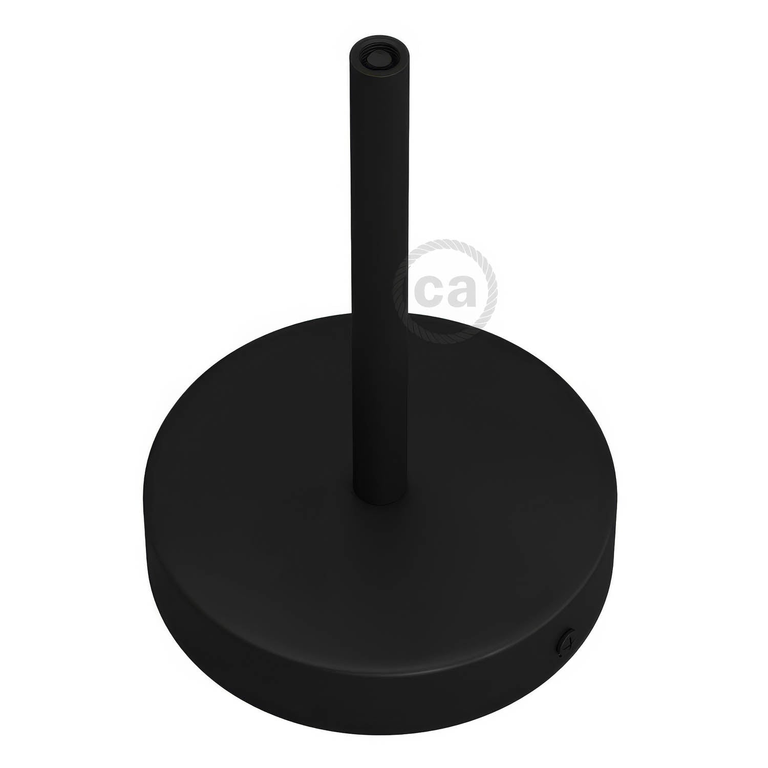 Kit rosone cilindrico in metallo con serracavo da 15 cm - Nero