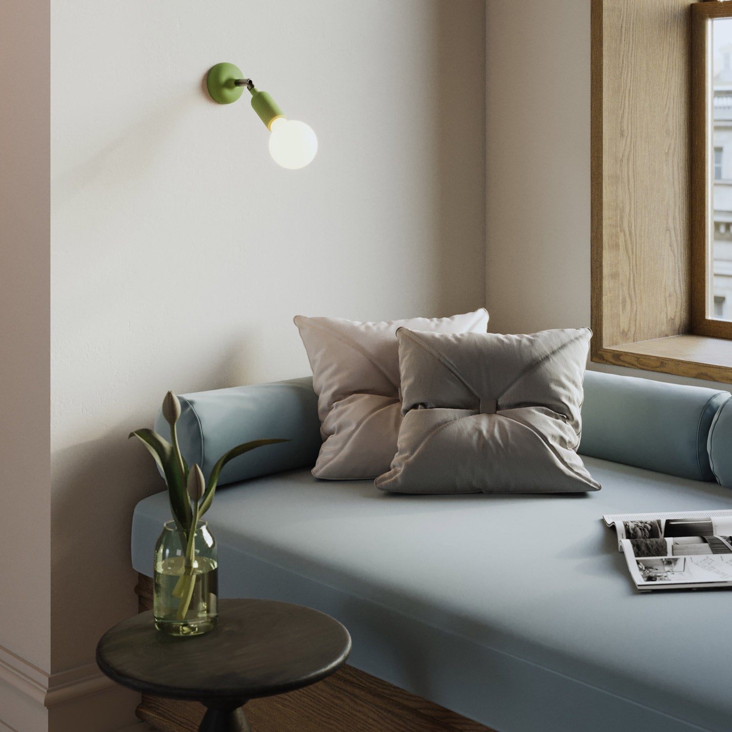 Kit rosone in silicone con foro centrale e predisposizione per foro laterale - Verde prato