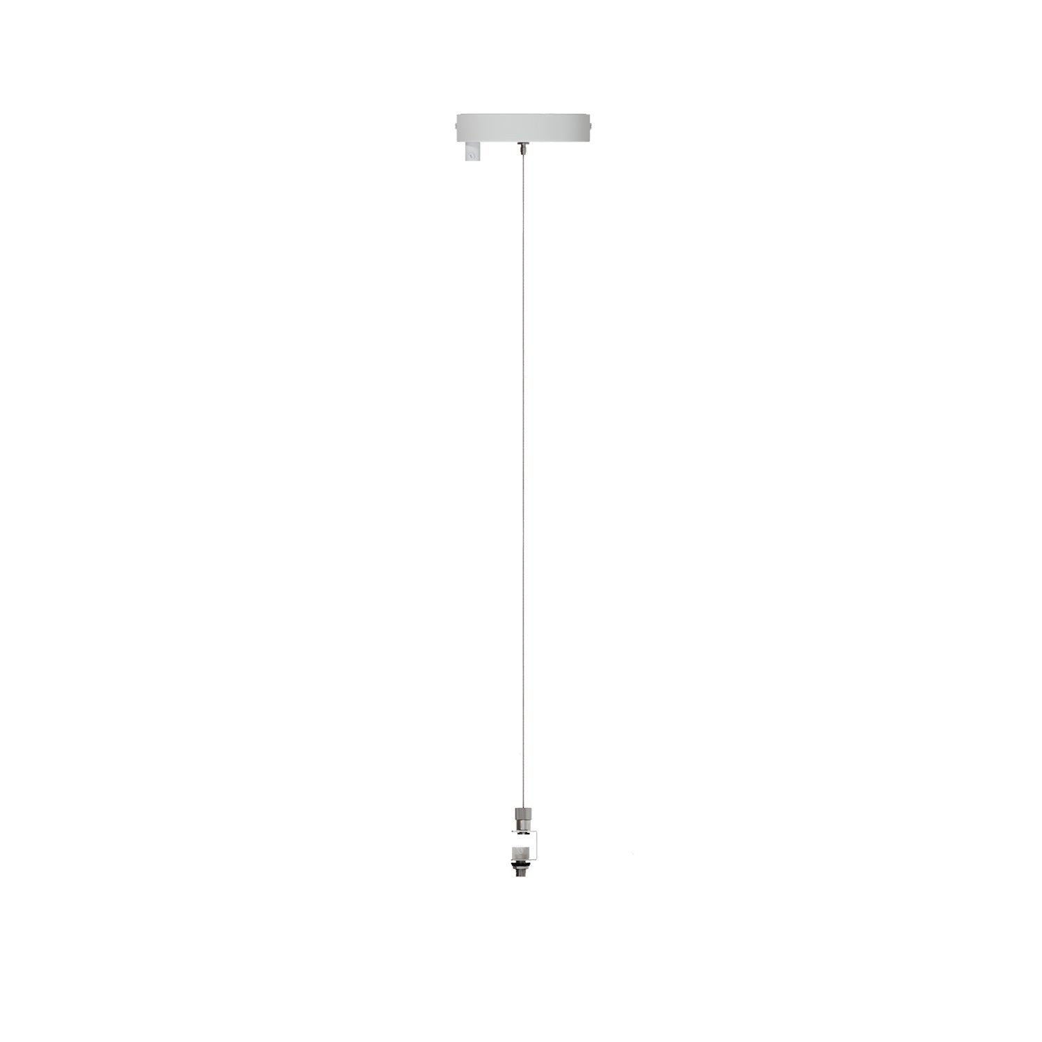 Kit Rosone Ø 120 mm con sospensione in acciaio e bilanciatore millimetrico - Bianco Opaco