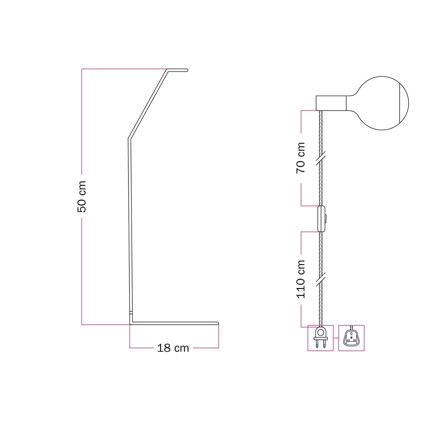 Koso Lucia - Lampada da tavolo con spina UK - Arancione
