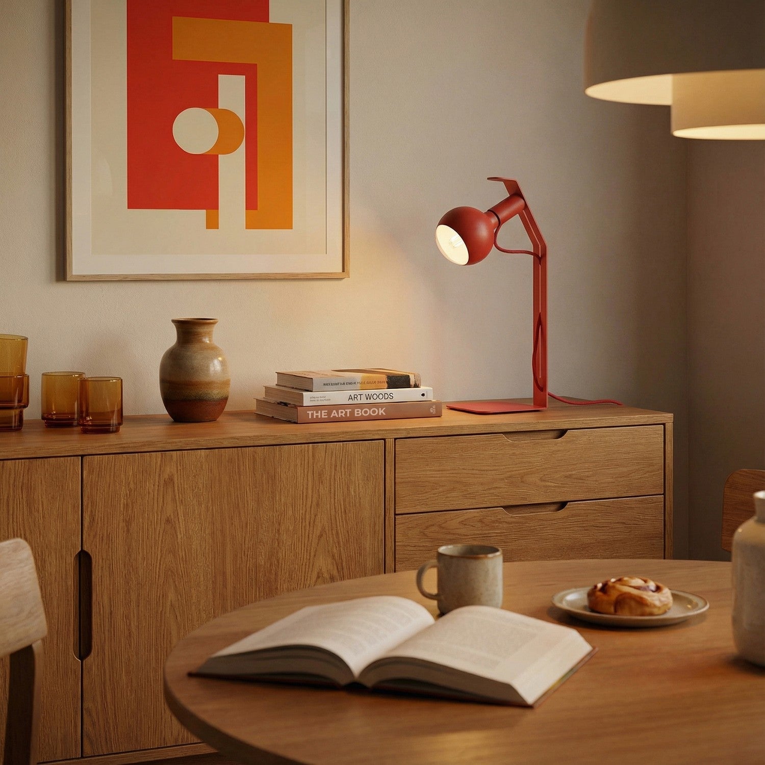 Koso Lucia - Lampada da tavolo con spina UK - Rosso