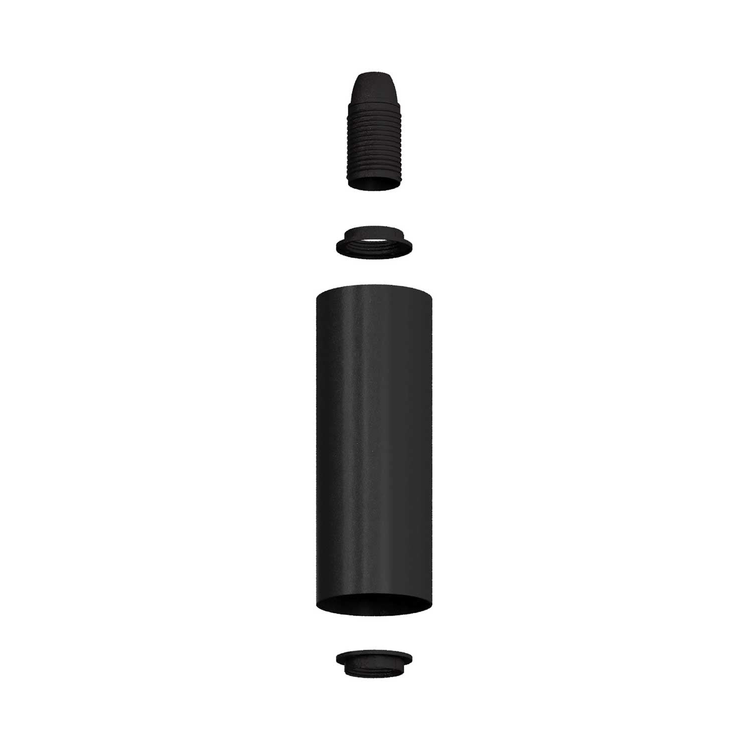 Lampada a 4 faretti con paralume Tub-E14 e Rose-One XXL rotondo - Nero