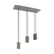 Lampada a sospensione a 6 cadute con XXL Rose-One rettangolare 675 mm con paralume in metallo Tub-E14 - Acciaio satinato