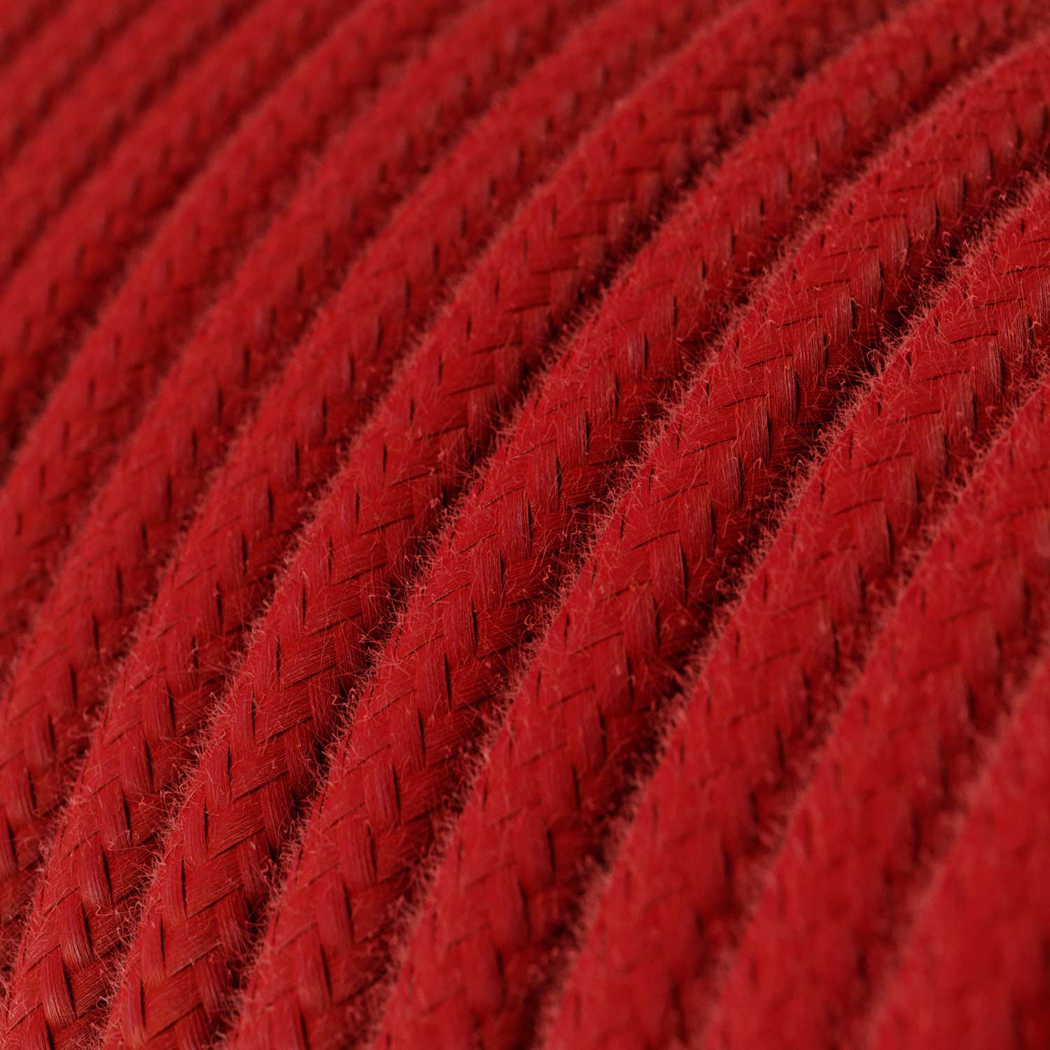 Lampada a sospensione colorata in silicone con cavo tessile - Rosso