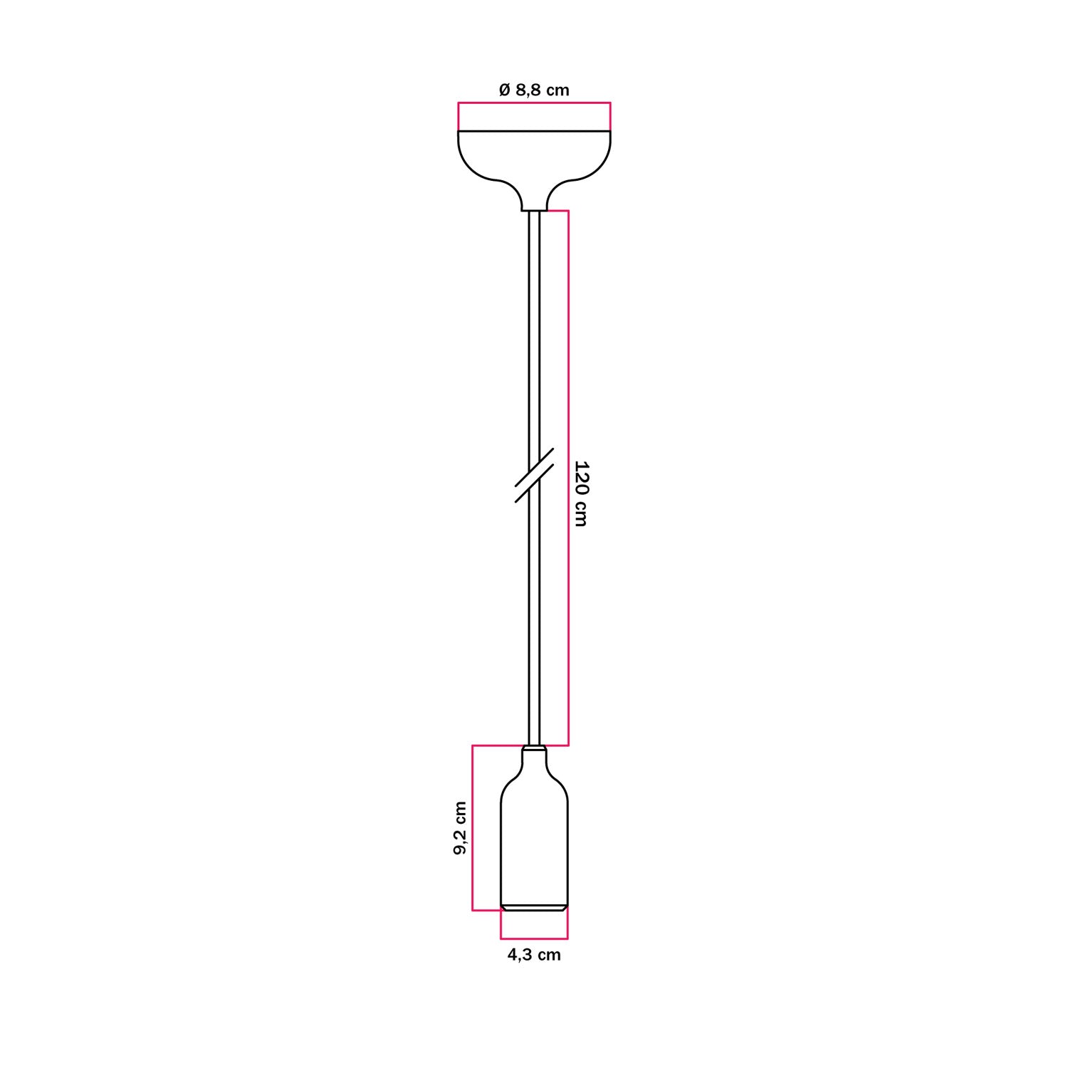 Lampada a sospensione colorata in silicone con cavo tessile - Rosso