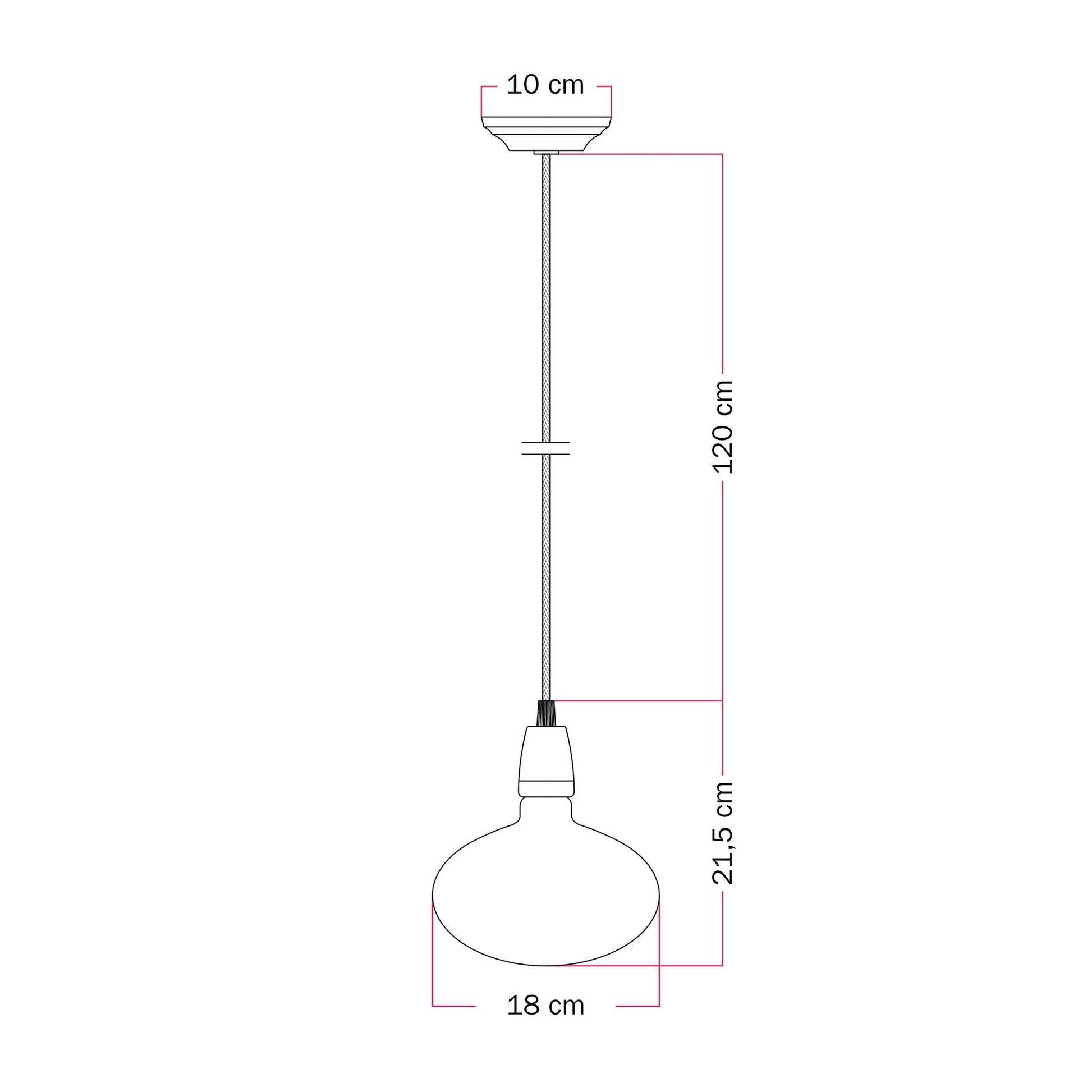 Lampada a sospensione con finitura in porcellana con lampadine LED Ellipse effetto porcellana - Bianco