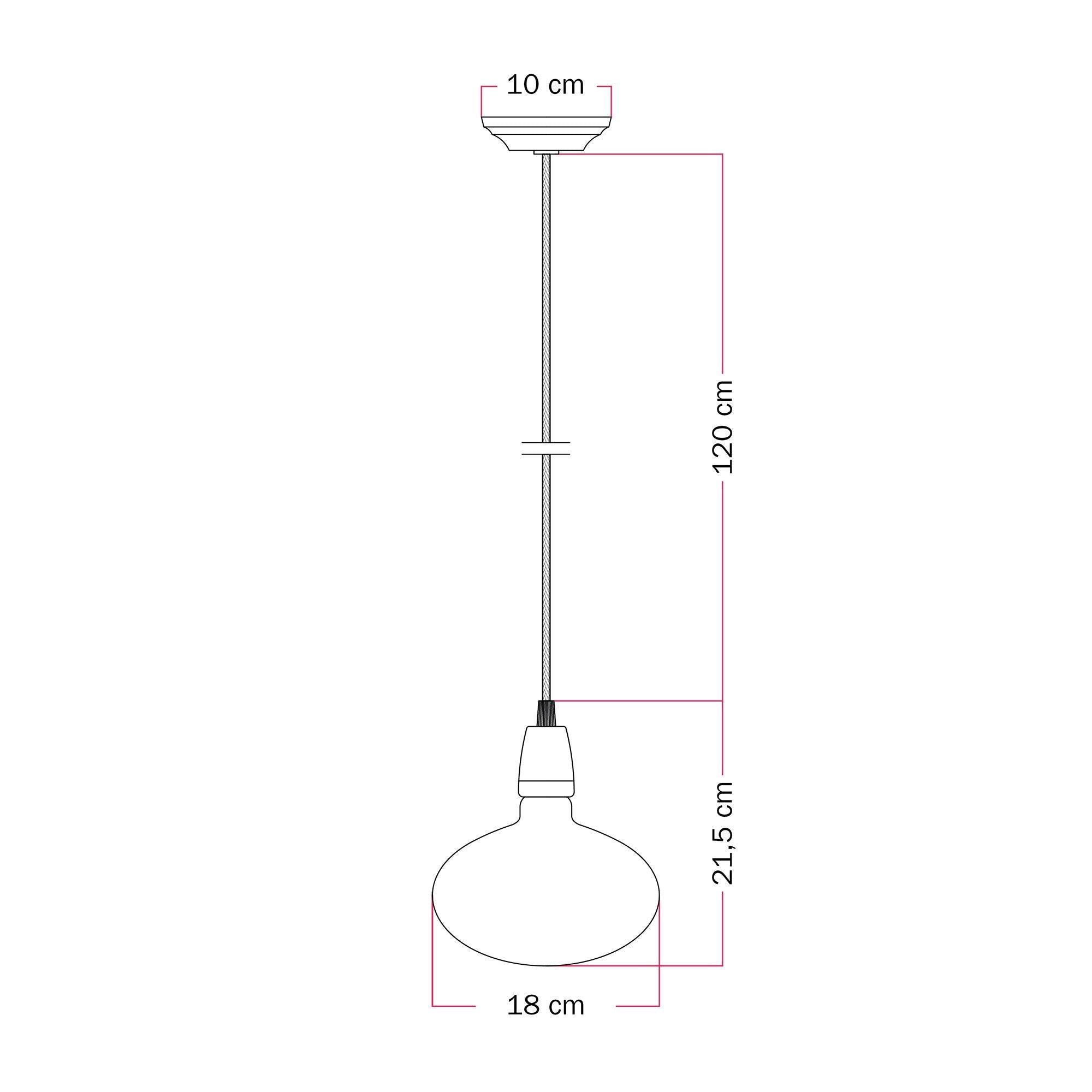 Lampada a sospensione con finitura in porcellana con lampadine LED Ellipse effetto porcellana - Bianco