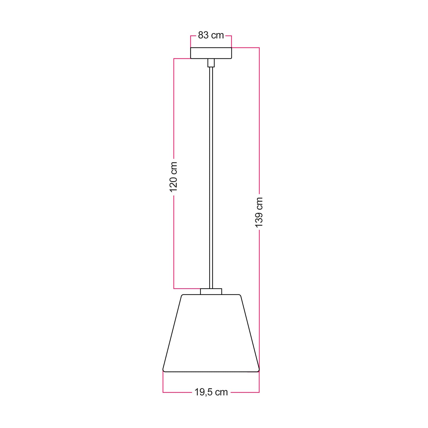 Lampada a sospensione con lampadina Ghost a cono smoky - Nero