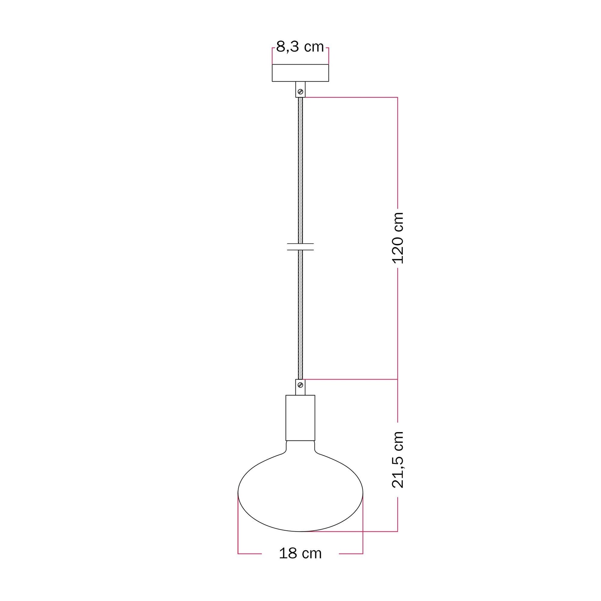 Lampada a sospensione con lampadina LED Ellipse effetto porcellana - Bianco Opaco
