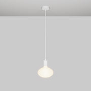 Lampada a sospensione con lampadina LED Ellipse effetto porcellana - Bianco Opaco