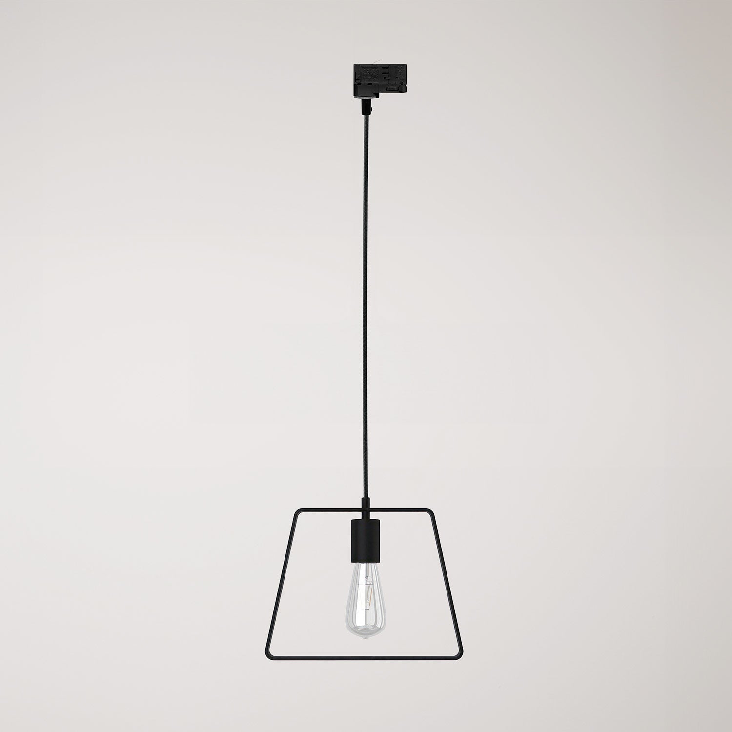 Lampada a sospensione con paralume Duedì Base per binari - Nero