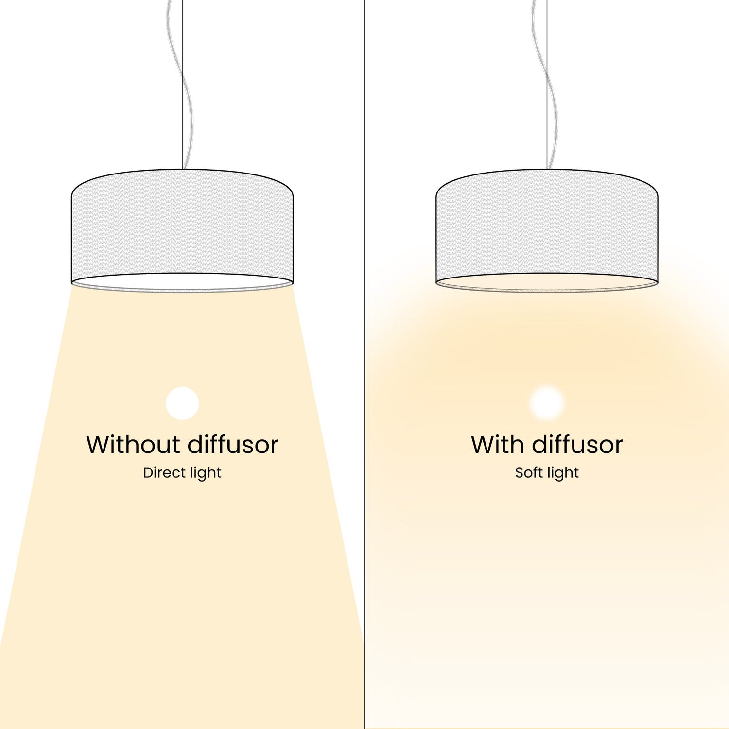 Lampada a sospensione con paralume in tessuto Cilindro Medium - Made in Italy - Teletta Antracite Si